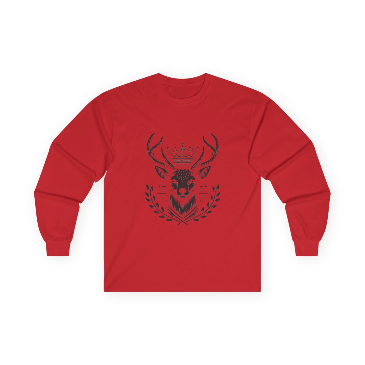 Crowned Deer Long Sleeve Tee | Unisex Ultra Cotton | Nature Inspired Apparel - Oh Deer Lord