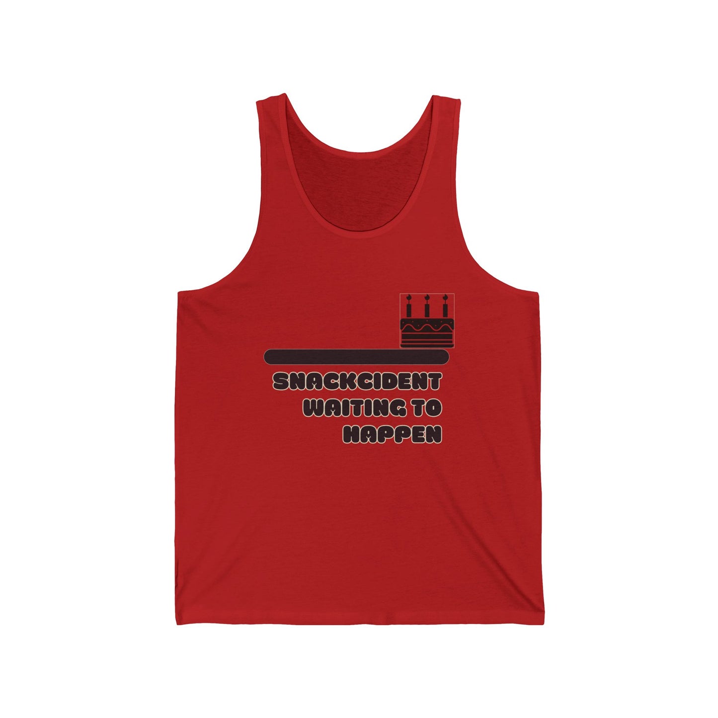 Shackcident Jersey Tank for Fun Celebrations, Unisex Birthday Gift, Party Attire, Casual Summer Wear, Unique Cake Design