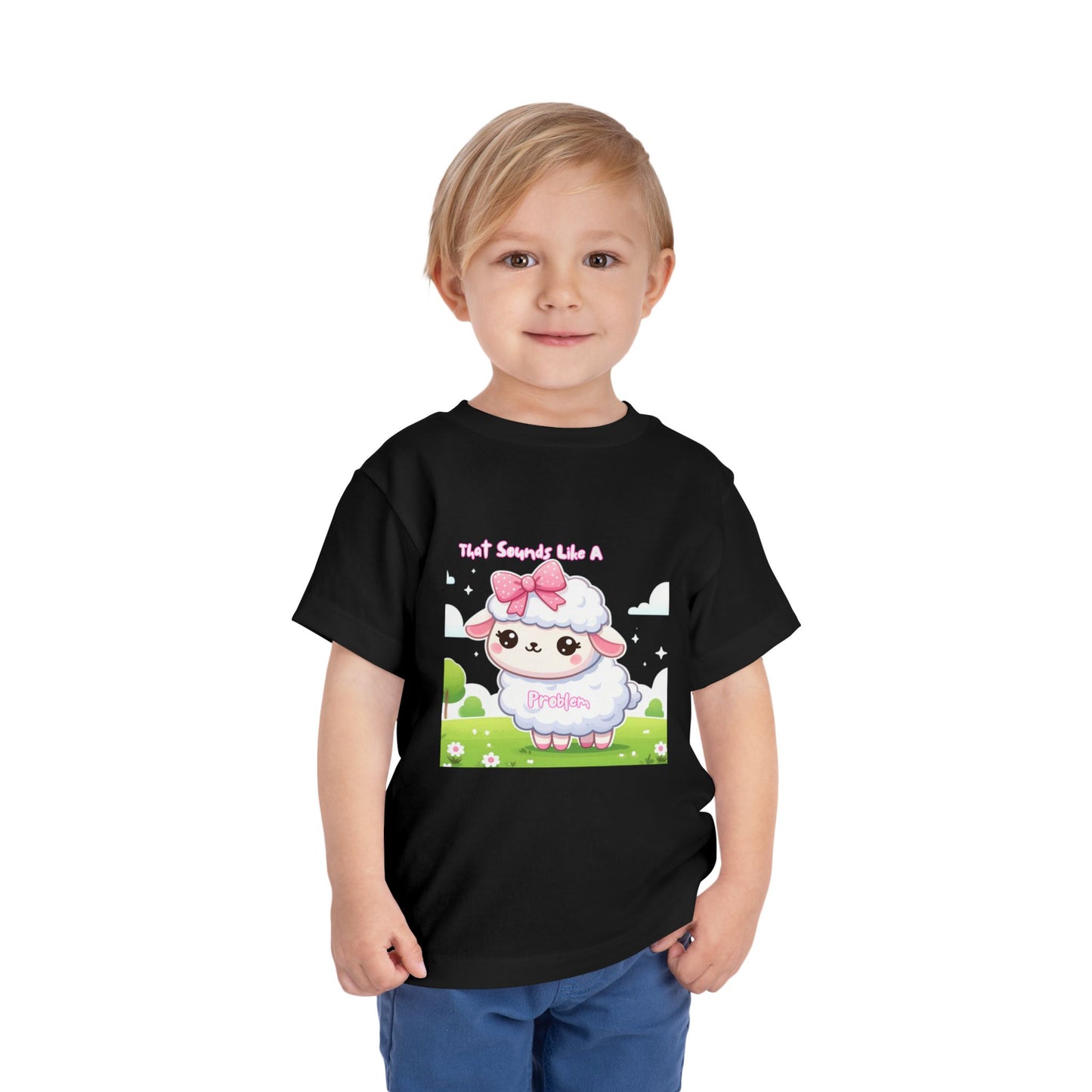 Cute Toddler Short Sleeve Tee - 'Tied Softly Like A Pretty Lamb' Design