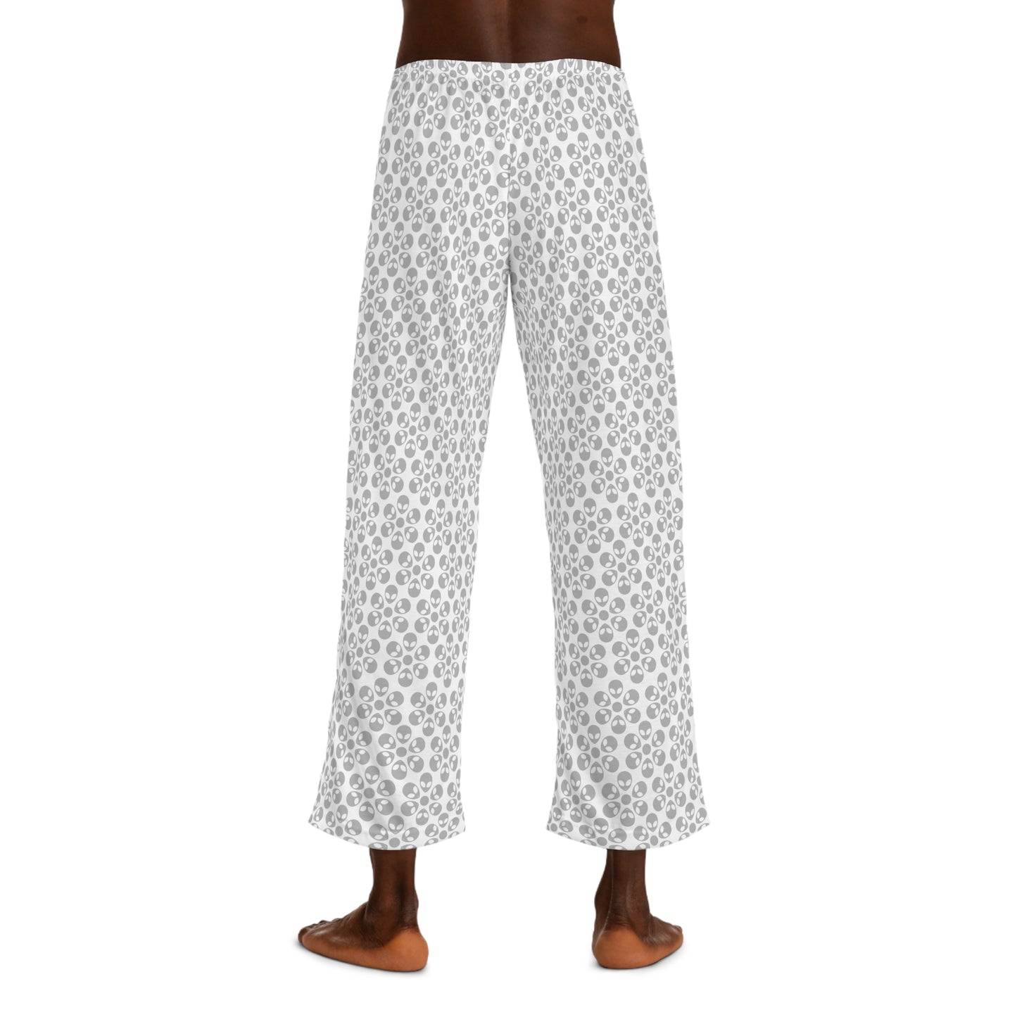 Cozy Mens Pajama Pants Stylish Floral Sleepwear Ideal for Relaxing Gifts for Him Home Lounge Wear Unique Patterned PJs Alien Flowers White