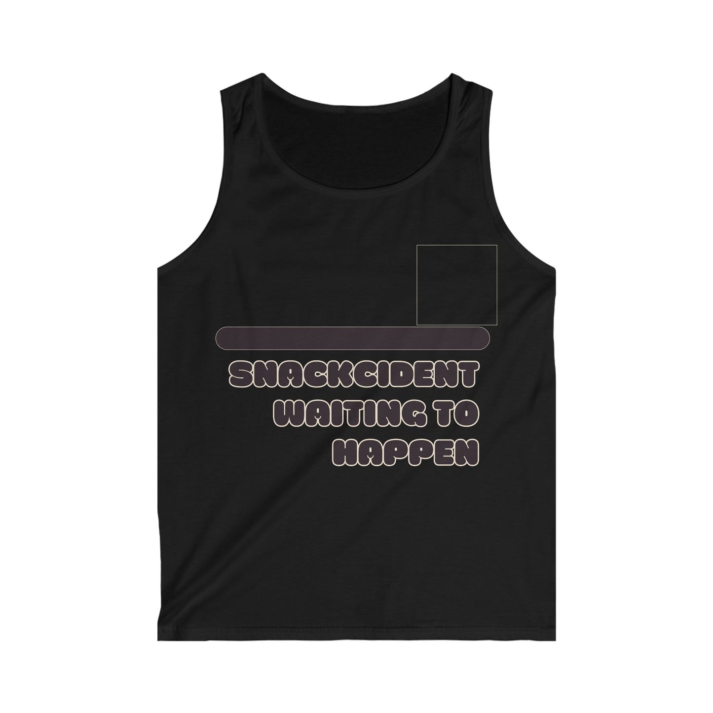 Snackcident Waiting to Happen Men's Tank Top, Funny Workout Shirt, Gift for Foodies, Summer Casual Wear, Birthday Occasion
