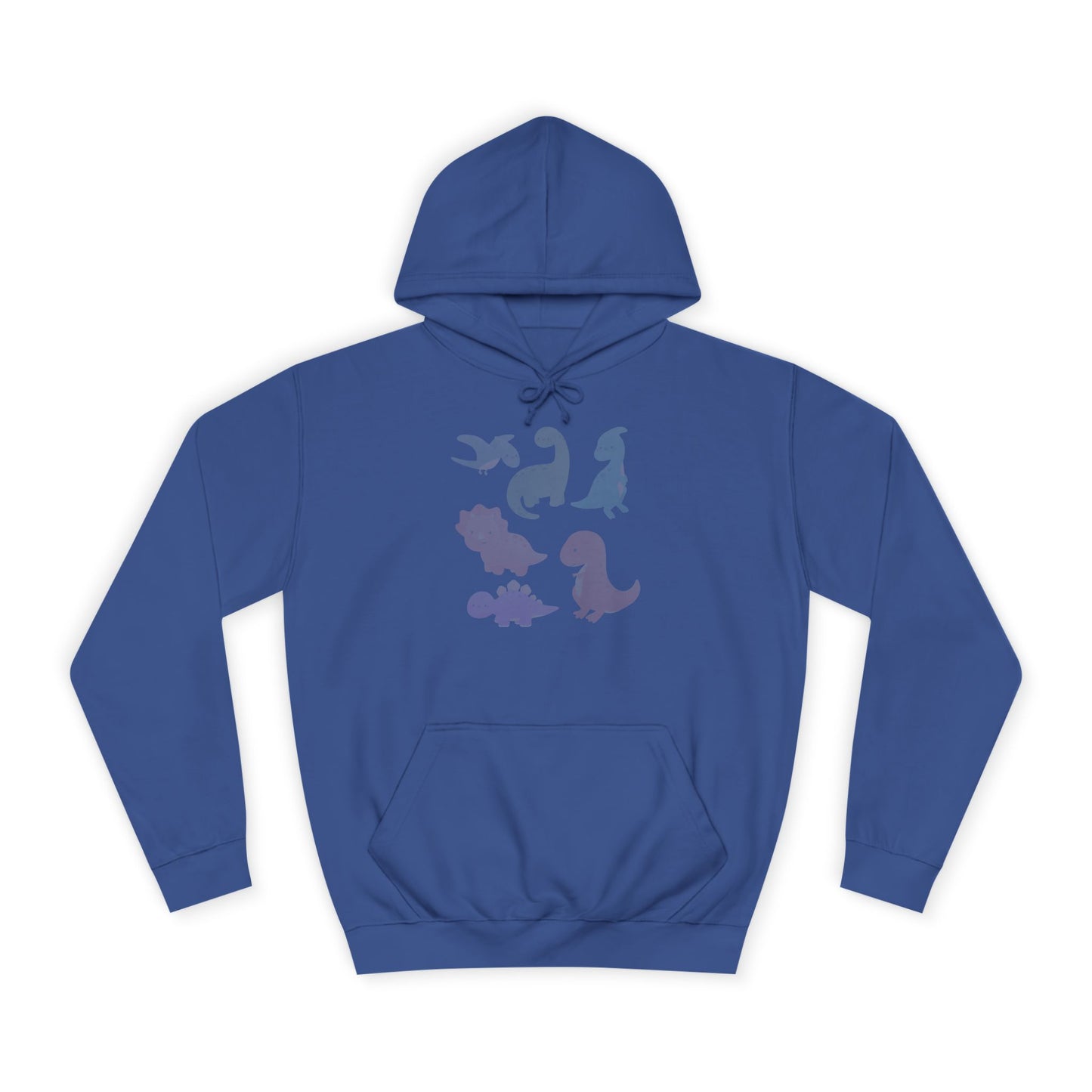 Unisex College Hoodie Colorful Dino - Cozy Casual Sweatshirt for Students, Perfect for Campus Life, Gift for Graduation, School Spirit Wear