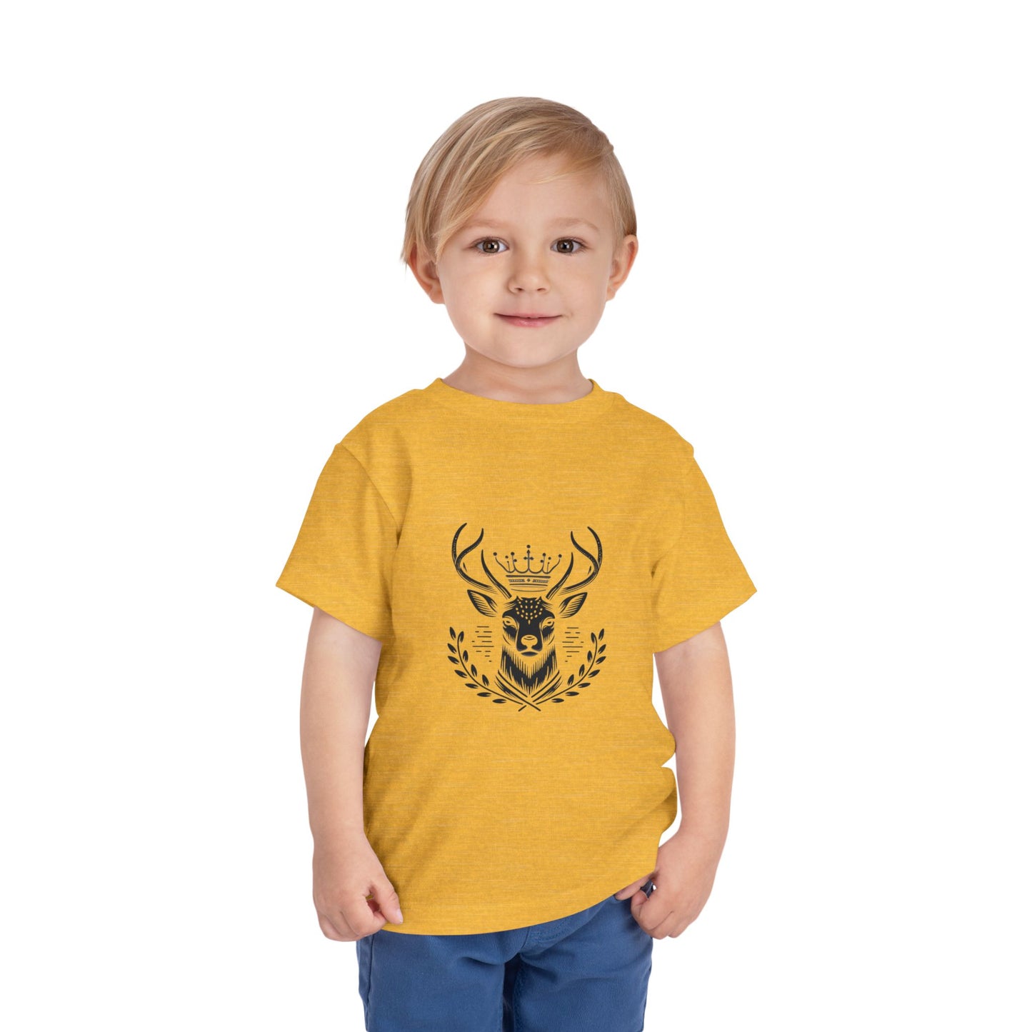 Royal Deer Toddler Short Sleeve Tee - Cute Animal Graphic Tee for Kids - Oh Deer Lord