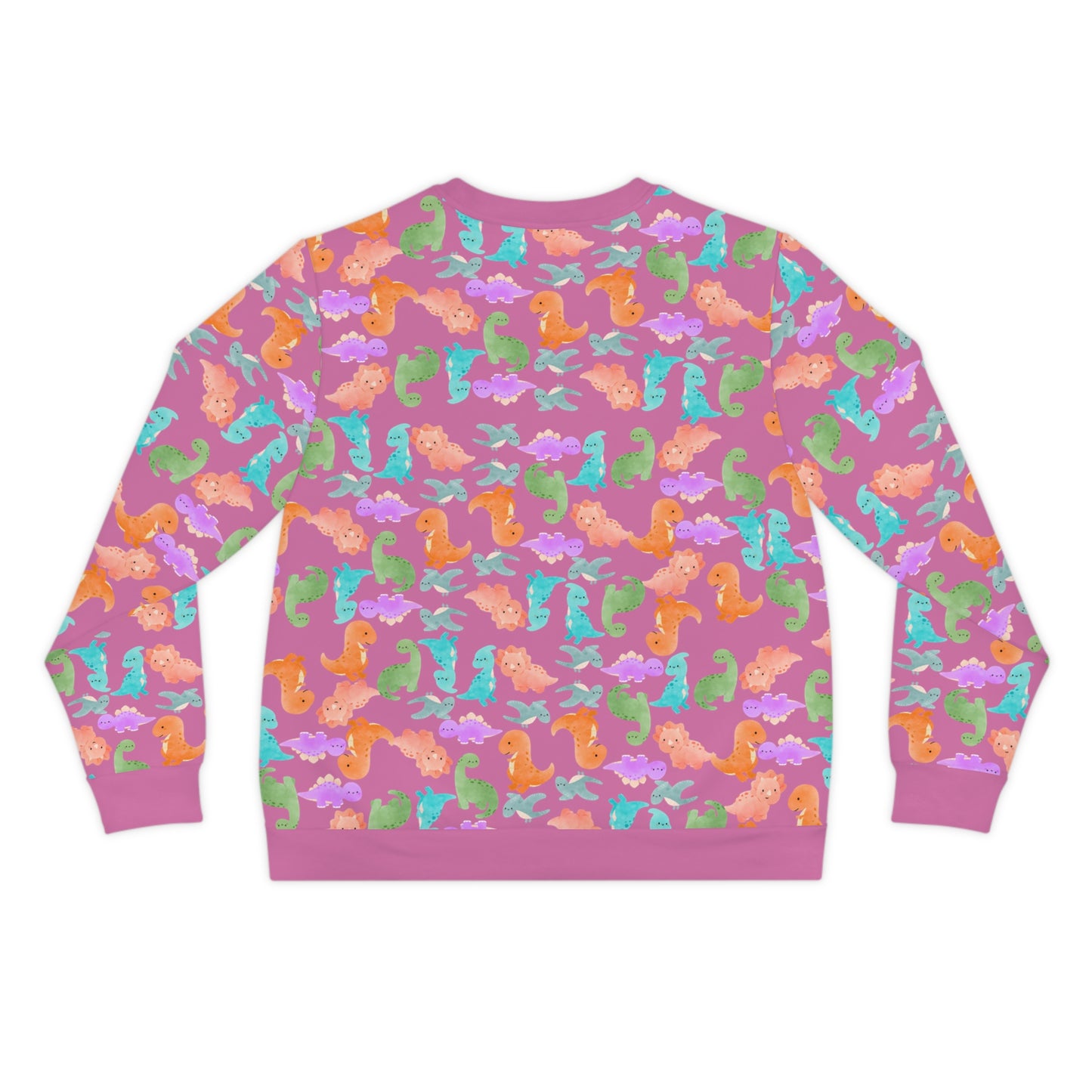 Colorful Dino Lightweight Sweatshirt | Cozy Gift for Ocean Lovers | Perfect for Casual Wear Beach Days Summer Parties Travel Rainbow Dinos Light Pink