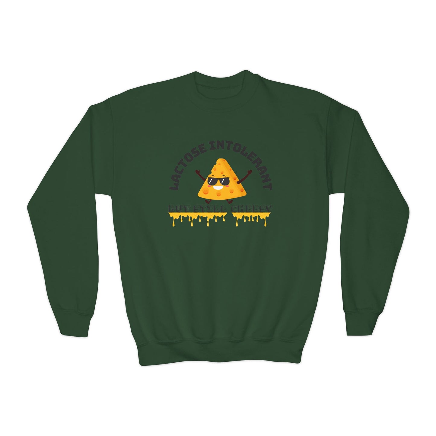 Fun Youth Crewneck Sweatshirt - "Lactose Intolerant" - Funny Gift for Kids, Allergy Awareness, Casual Wear, Birthday