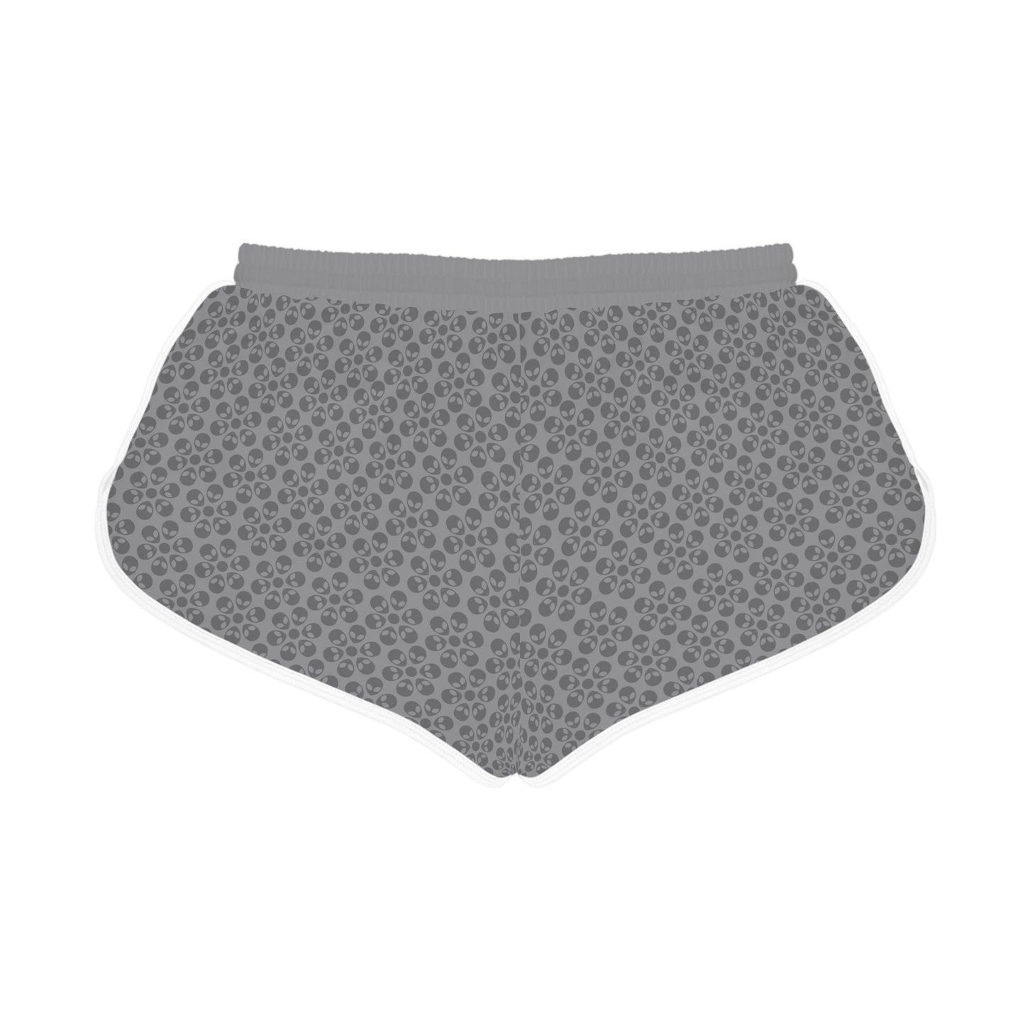 Womens Relaxed Shorts Alien Flowers Grey