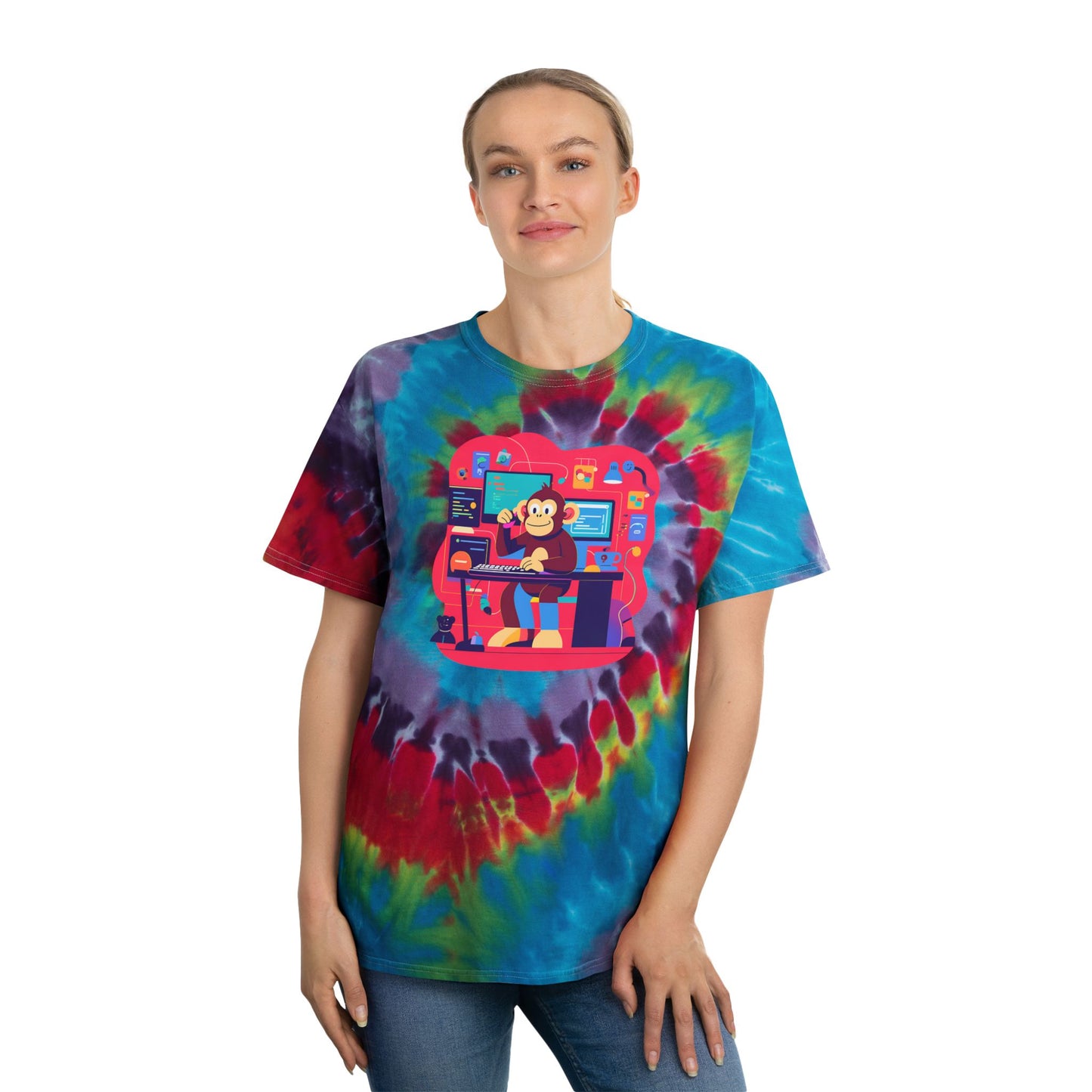 Colorful Tie-Dye Tee, Unisex Spiral Shirt for Leisure, Tie-Dye T-Shirt, Cool Casual Wear, Gift for Gamers, Summer Vibes, Art Enthusiasts