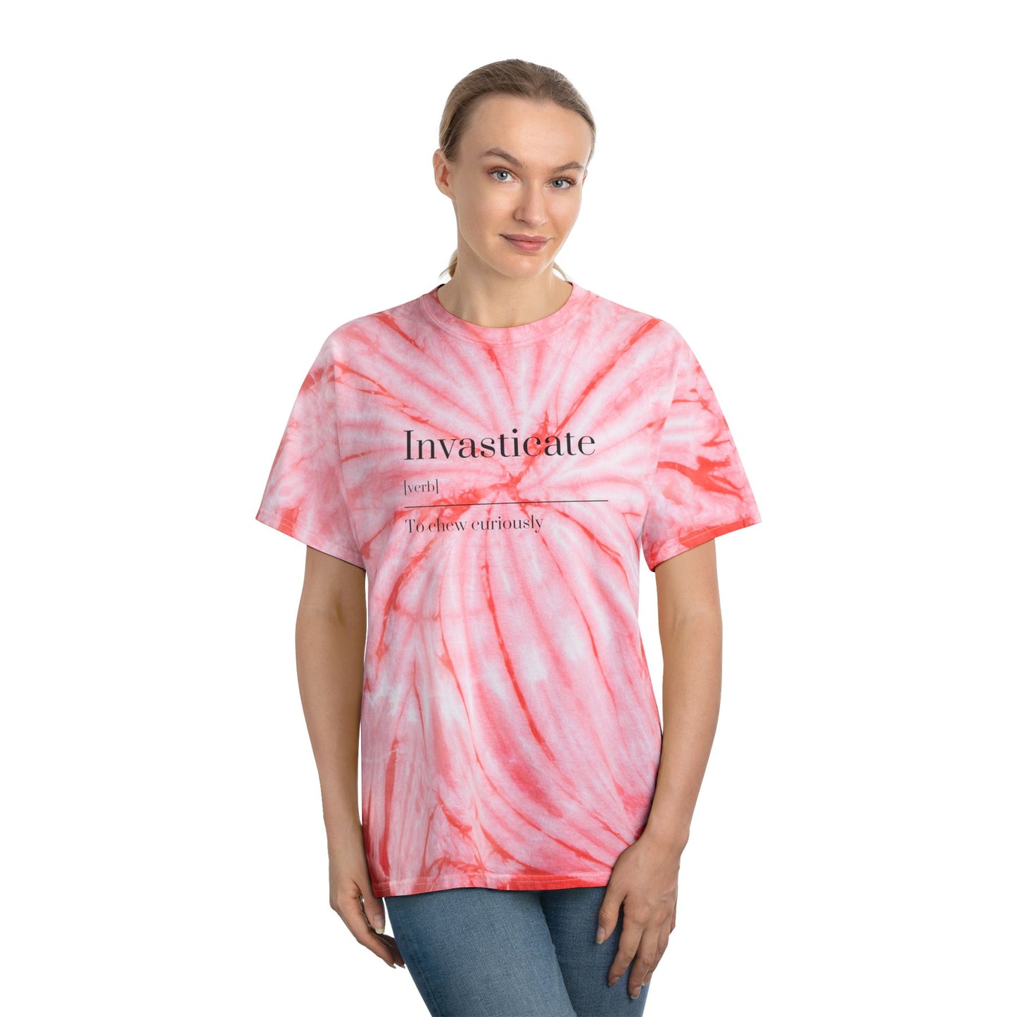 Sunny Tie-Dye Tee, Invasticate, Casual Summer Shirt, Gift for Her, Vibrant Everyday Wear, Boho Style T-Shirt
