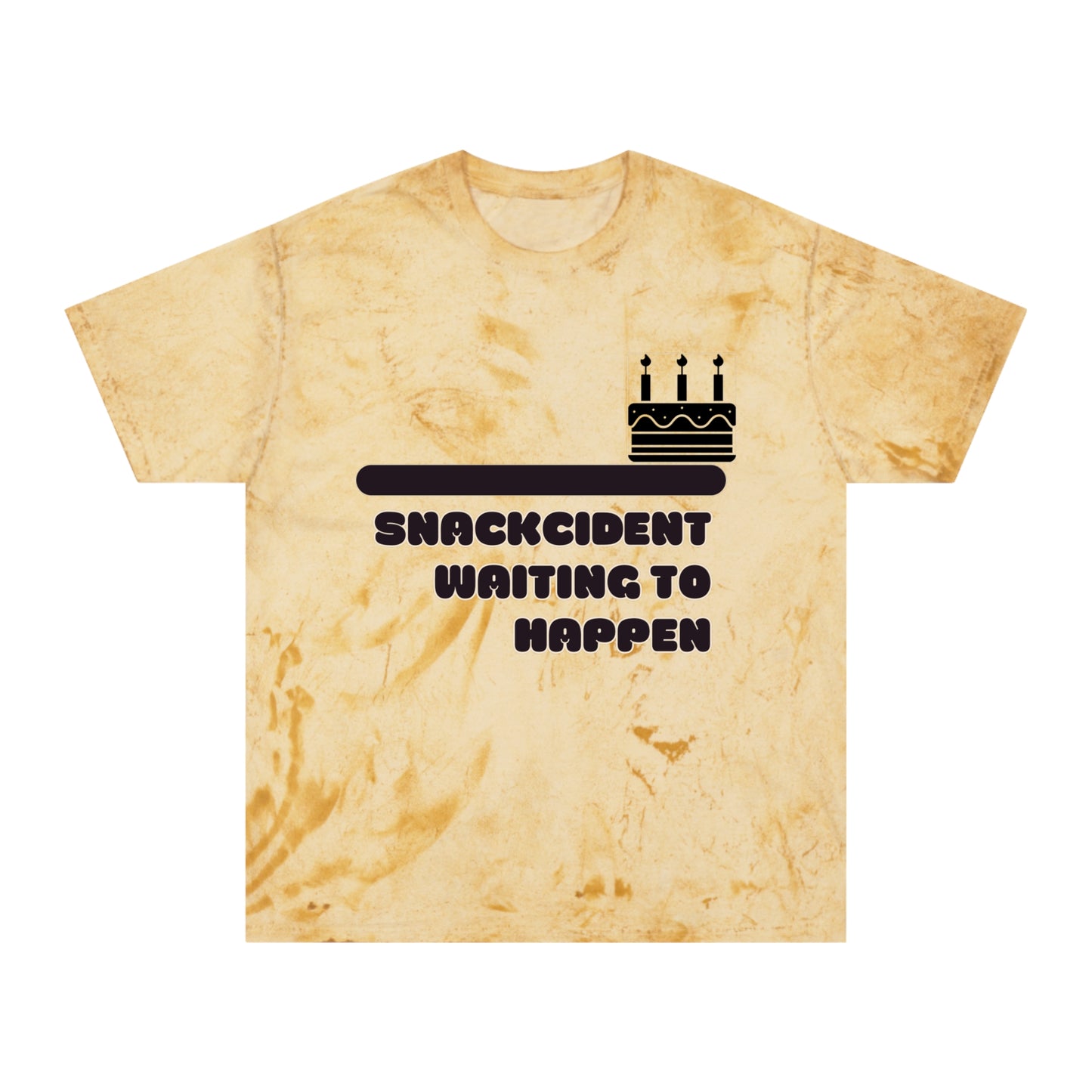 Colorful Humor T-Shirt, Funny Snackcident Shirt, Birthday Gift, Casual Wear, Quirky Apparel, Unisex Fashion