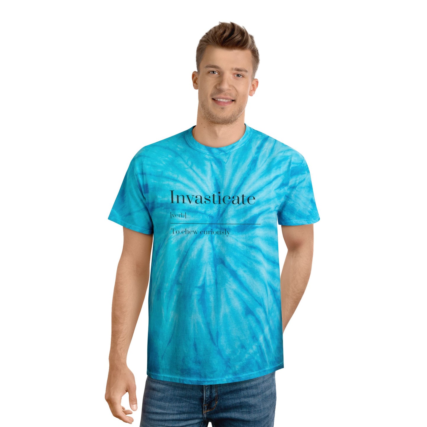 Sunny Tie-Dye Tee, Invasticate, Casual Summer Shirt, Gift for Her, Vibrant Everyday Wear, Boho Style T-Shirt