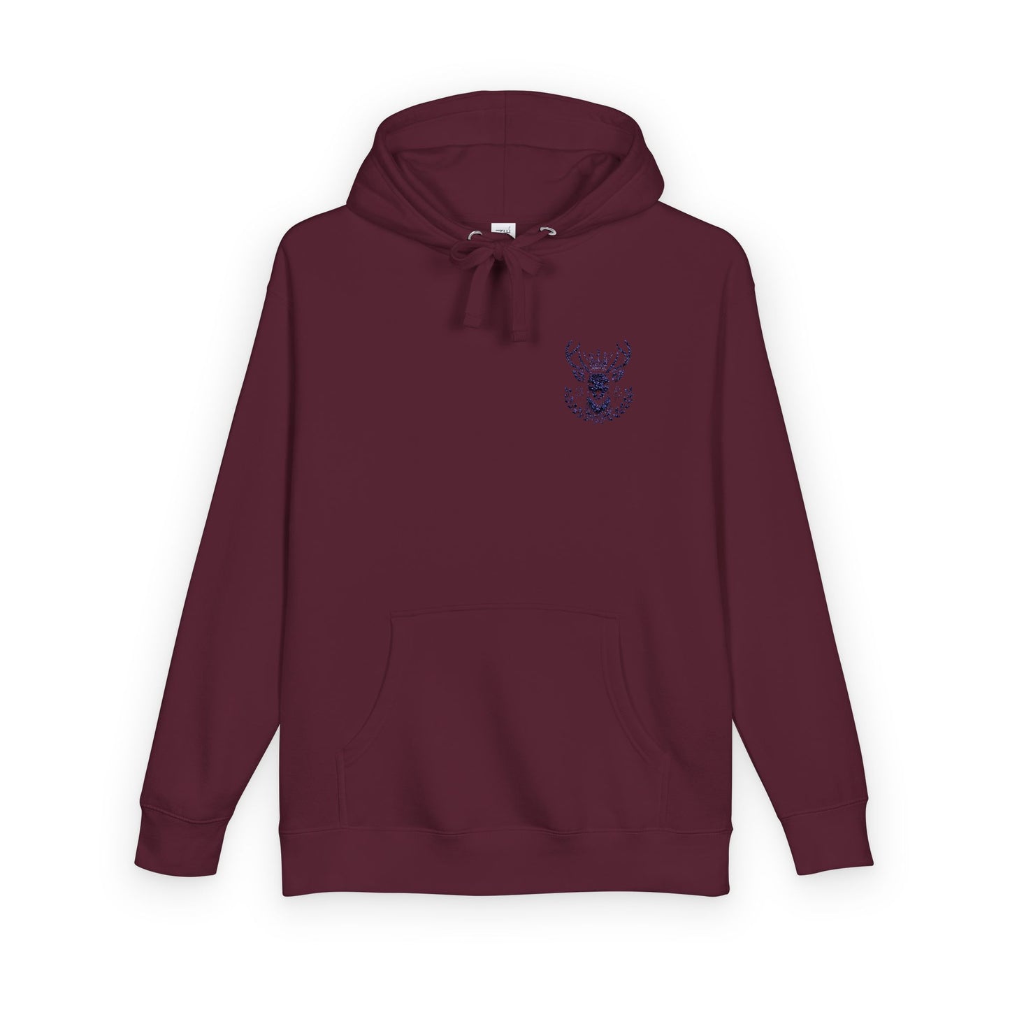 Cozy Unisex Fleece Hoodie with Deer Emblem - Oh Deer Lord