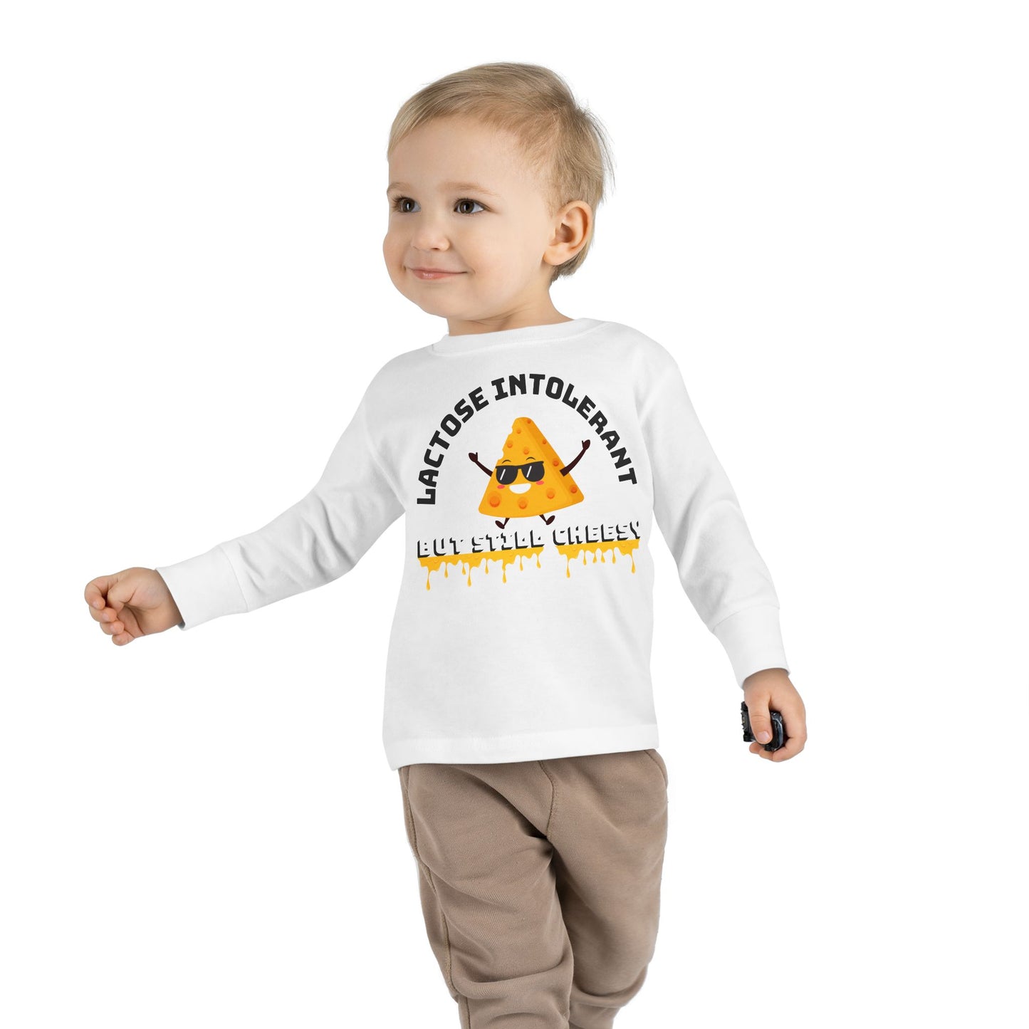 Cute Toddler Long Sleeve Tee - "Lactose Intolerant" Funny T-Shirt - Perfect Gift for Kids, Baby Showers, Birthday Parties, Everyday Wear