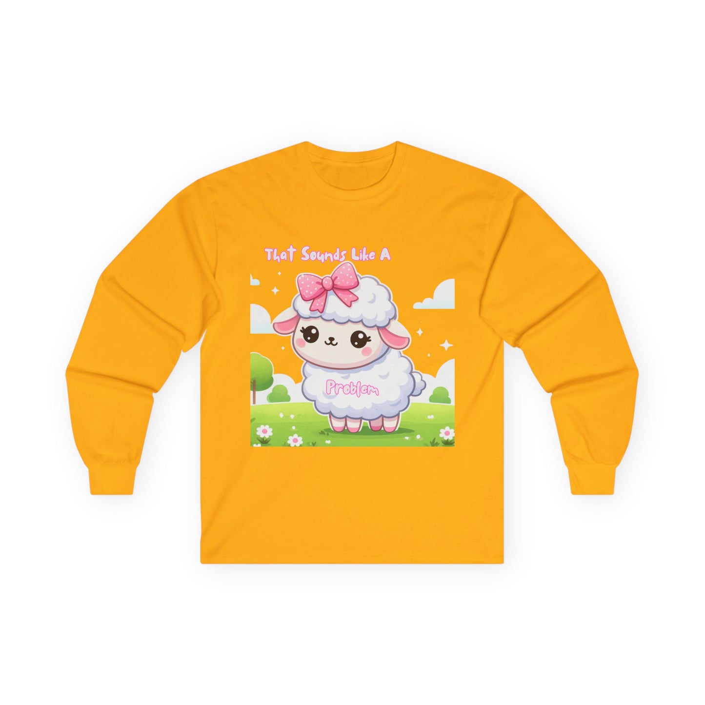 Cute Lamb Long Sleeve Tee for Animal Lovers - "That's Sounds Like A Pet" Design