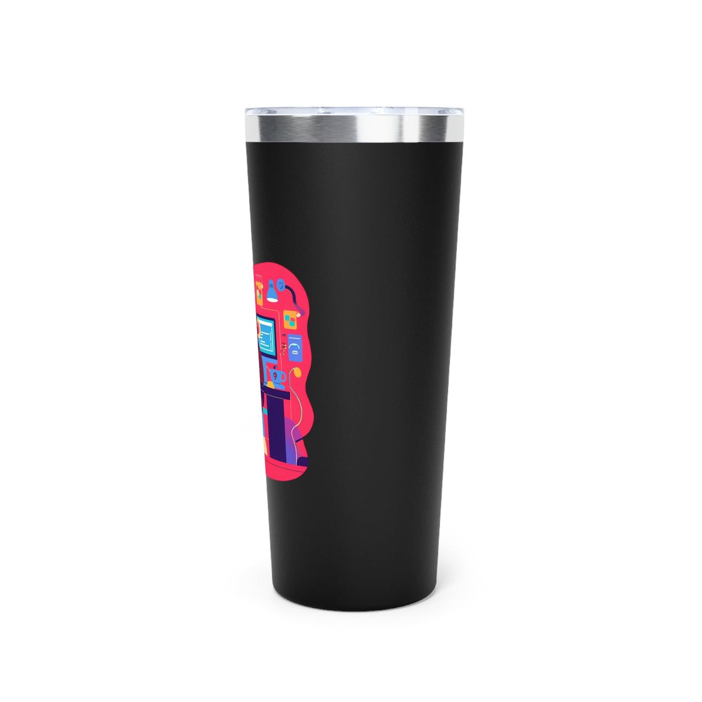 Cute Monkey Gamer Tumbler, 22oz Copper Insulated Drinkware, Perfect for Work & Play, Birthday Gift, Travel Mug, Fun Desk Accessory