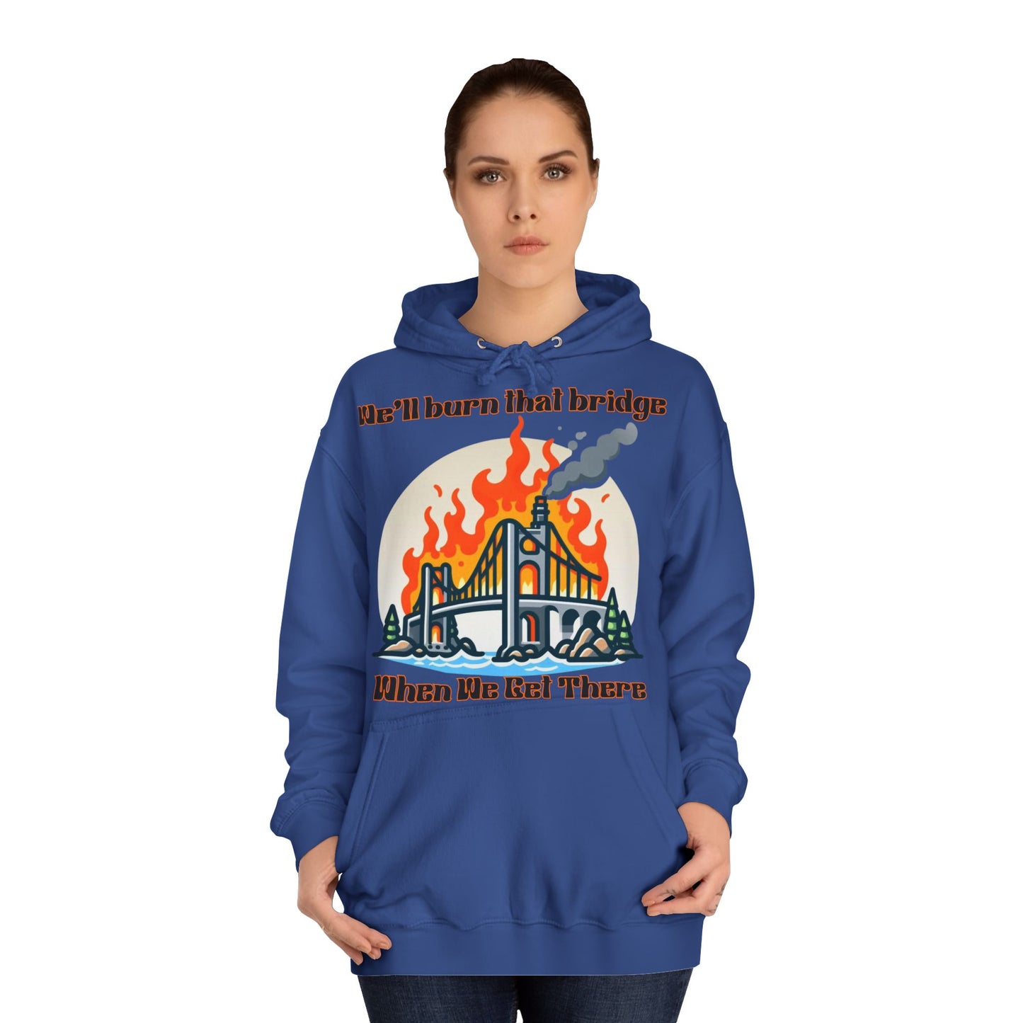 Burning Bridge - Unisex College Hoodie