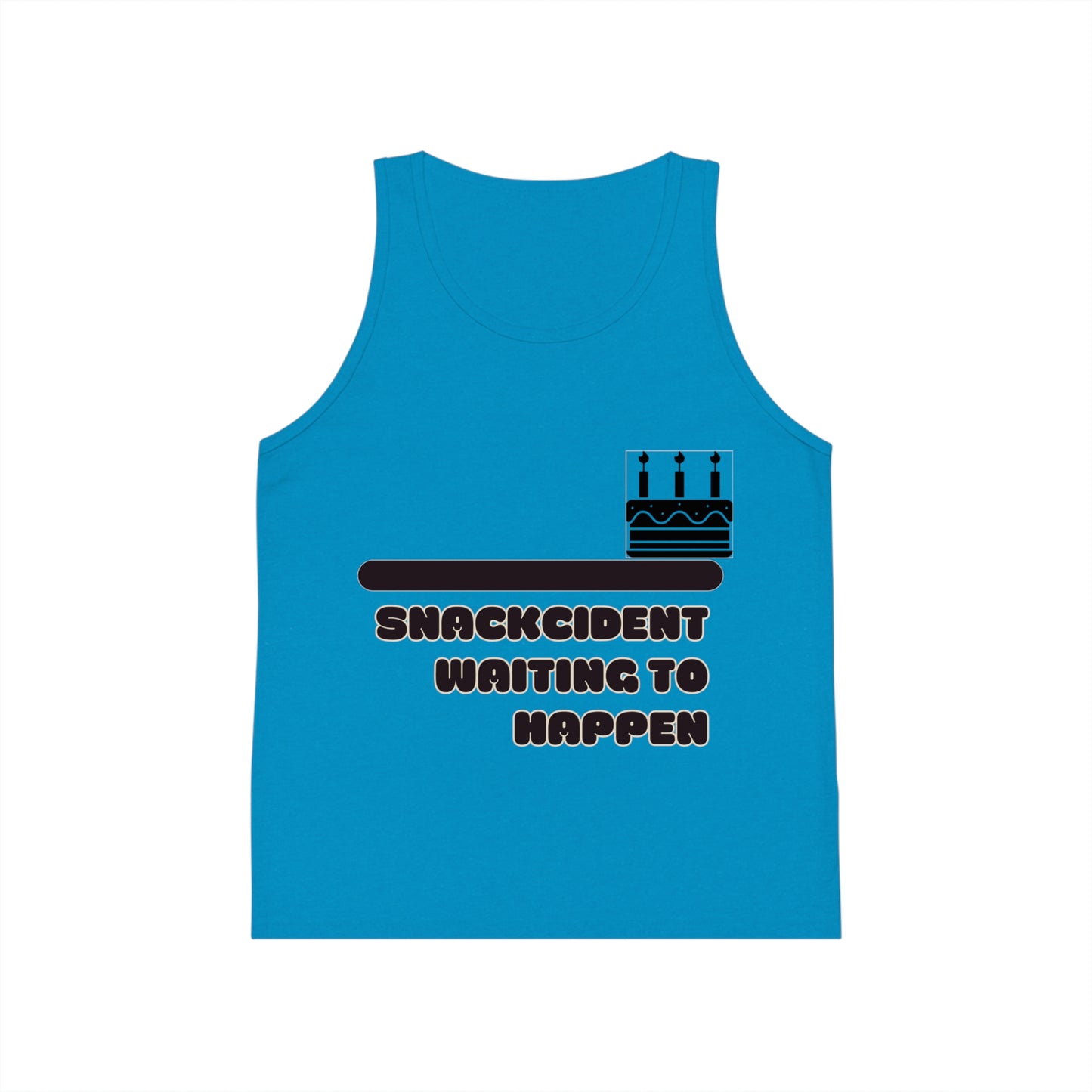 Kids Jersey Tank Top - Fun Snackcident Waiting to Happen Tee, Summer Outfit, Birthday Gift, Casual Playwear, Kids Fashion