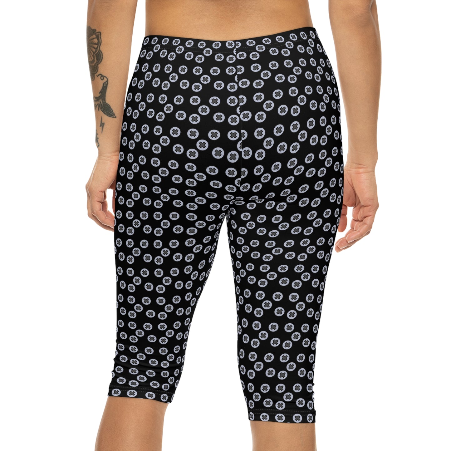 Chic Women’s Capri Leggings, Comfortable Yoga Pants, Stylish Athleisure Wear, Perfect for Summer, Casual Outings, Gift for Her - Black