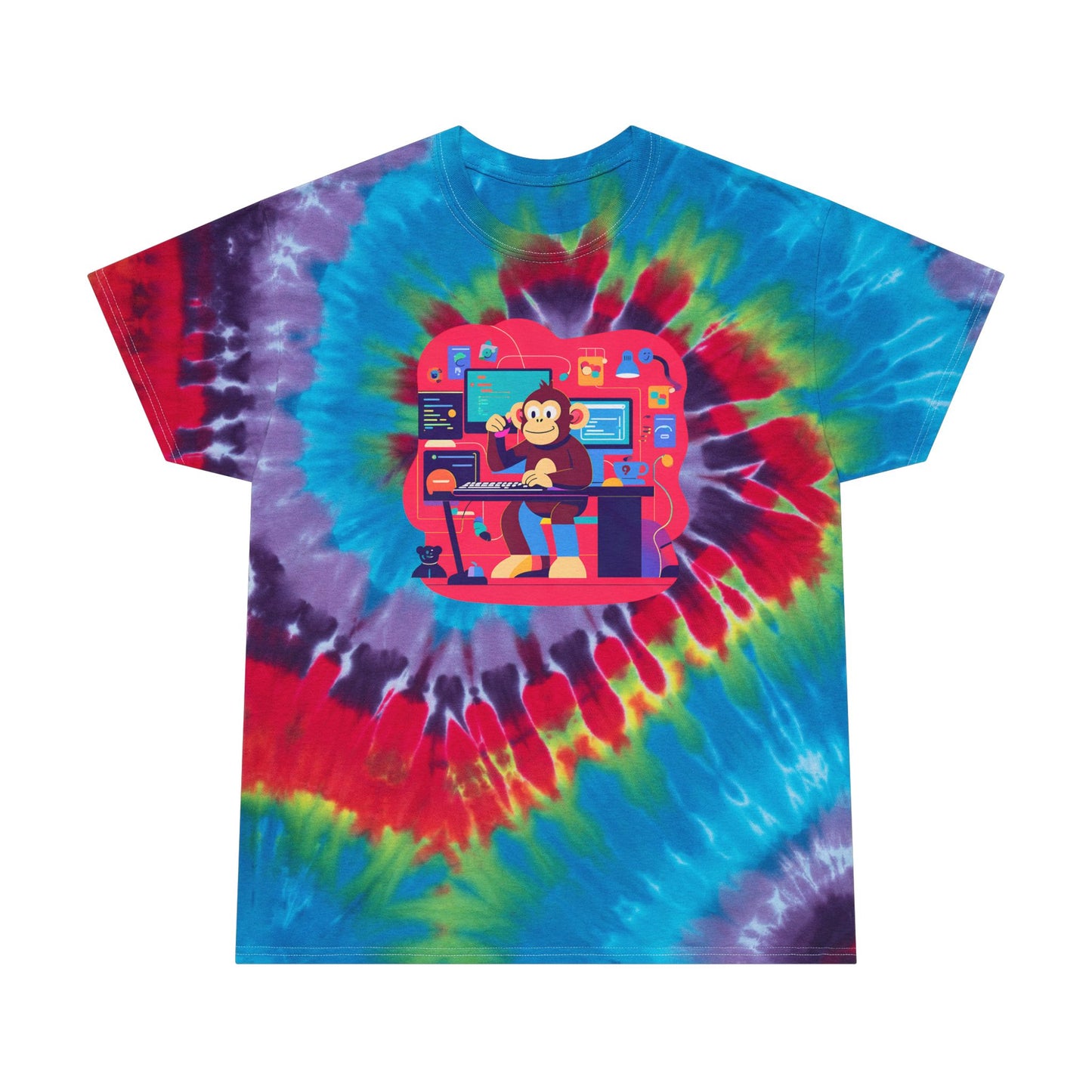 Colorful Tie-Dye Tee, Unisex Spiral Shirt for Leisure, Tie-Dye T-Shirt, Cool Casual Wear, Gift for Gamers, Summer Vibes, Art Enthusiasts
