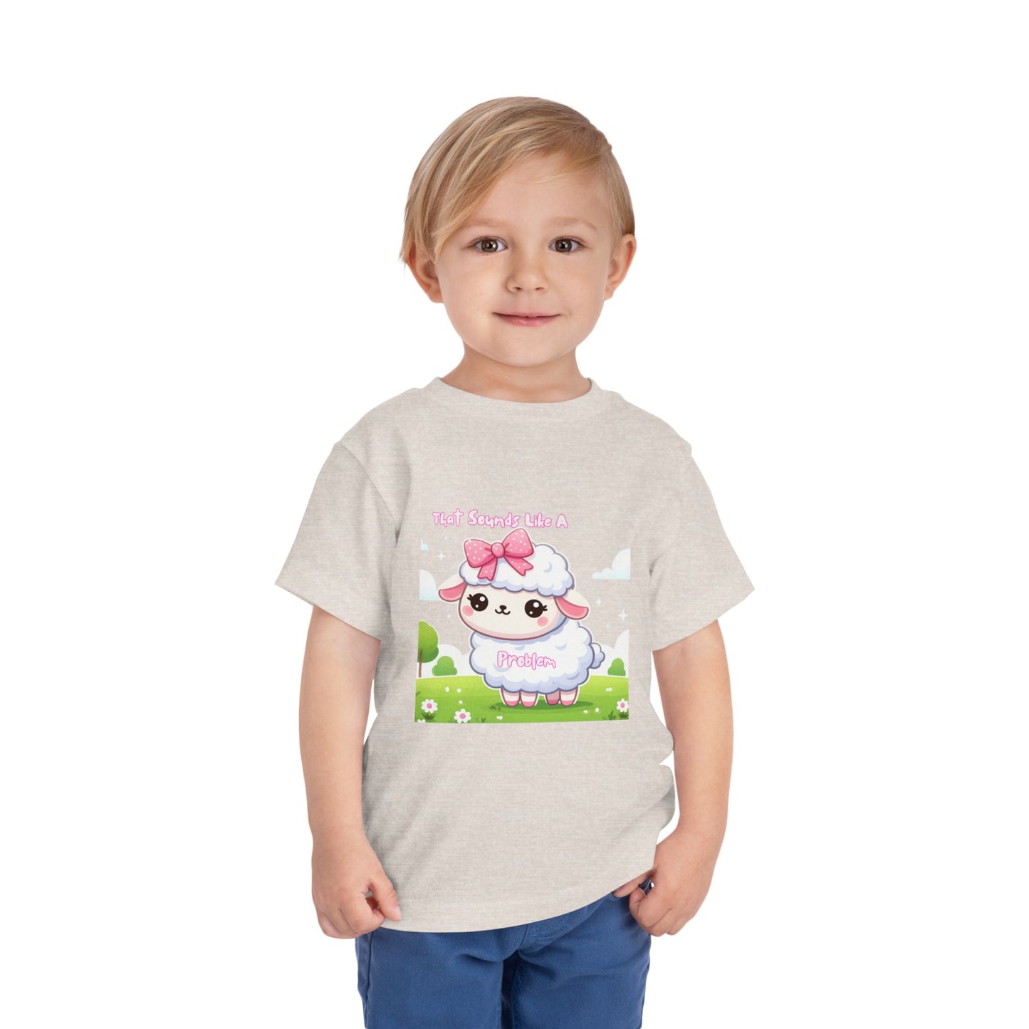 Cute Toddler Short Sleeve Tee - 'Tied Softly Like A Pretty Lamb' Design