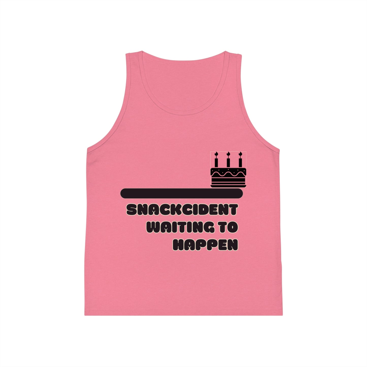 Kids Jersey Tank Top - Fun Snackcident Waiting to Happen Tee, Summer Outfit, Birthday Gift, Casual Playwear, Kids Fashion