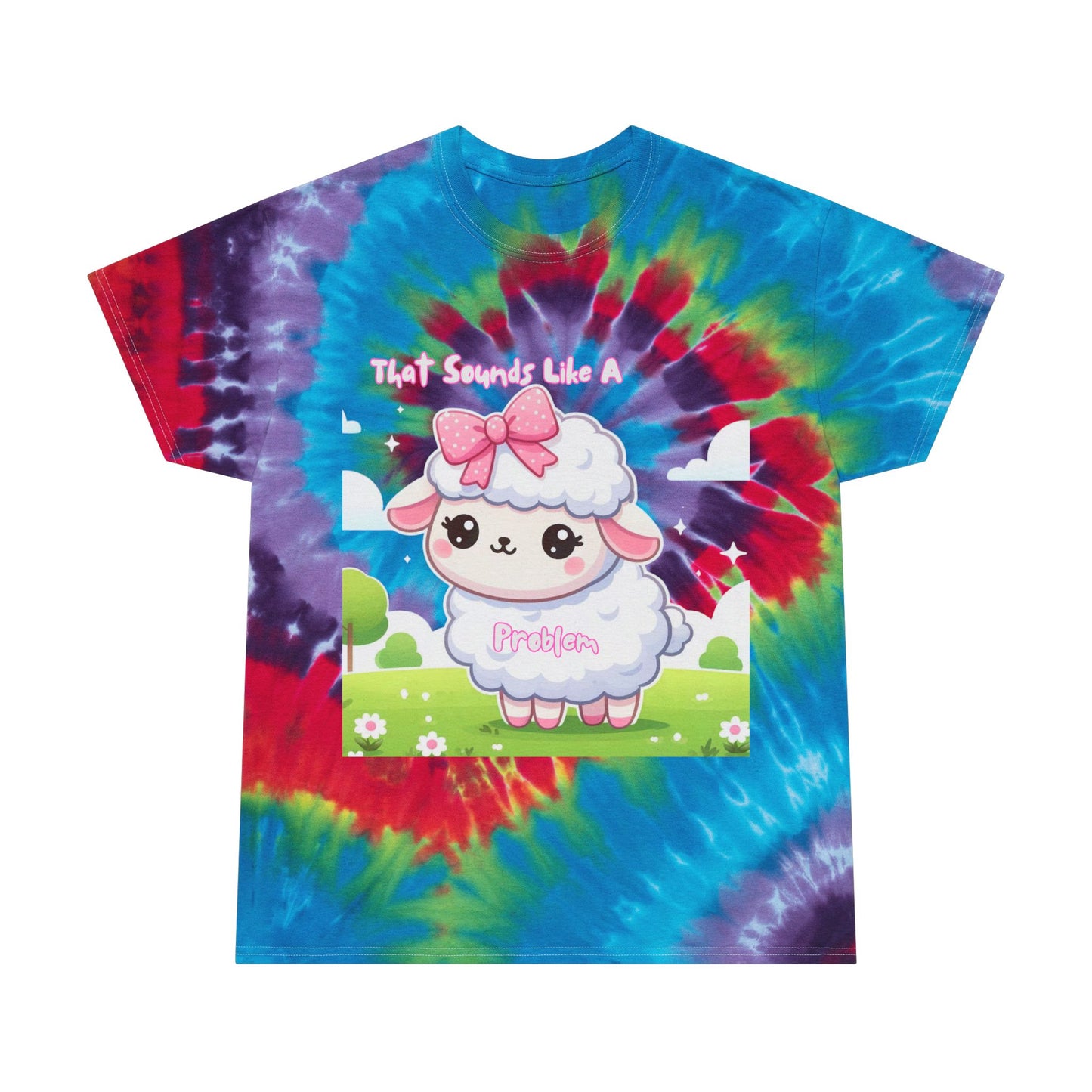 Cute Tie-Dye Sheep Tee, Fun Spiraled Pastel T-Shirt for Kids, Animal Lover Gift, Spring Outing Shirt, Birthday Present, Casual Wear