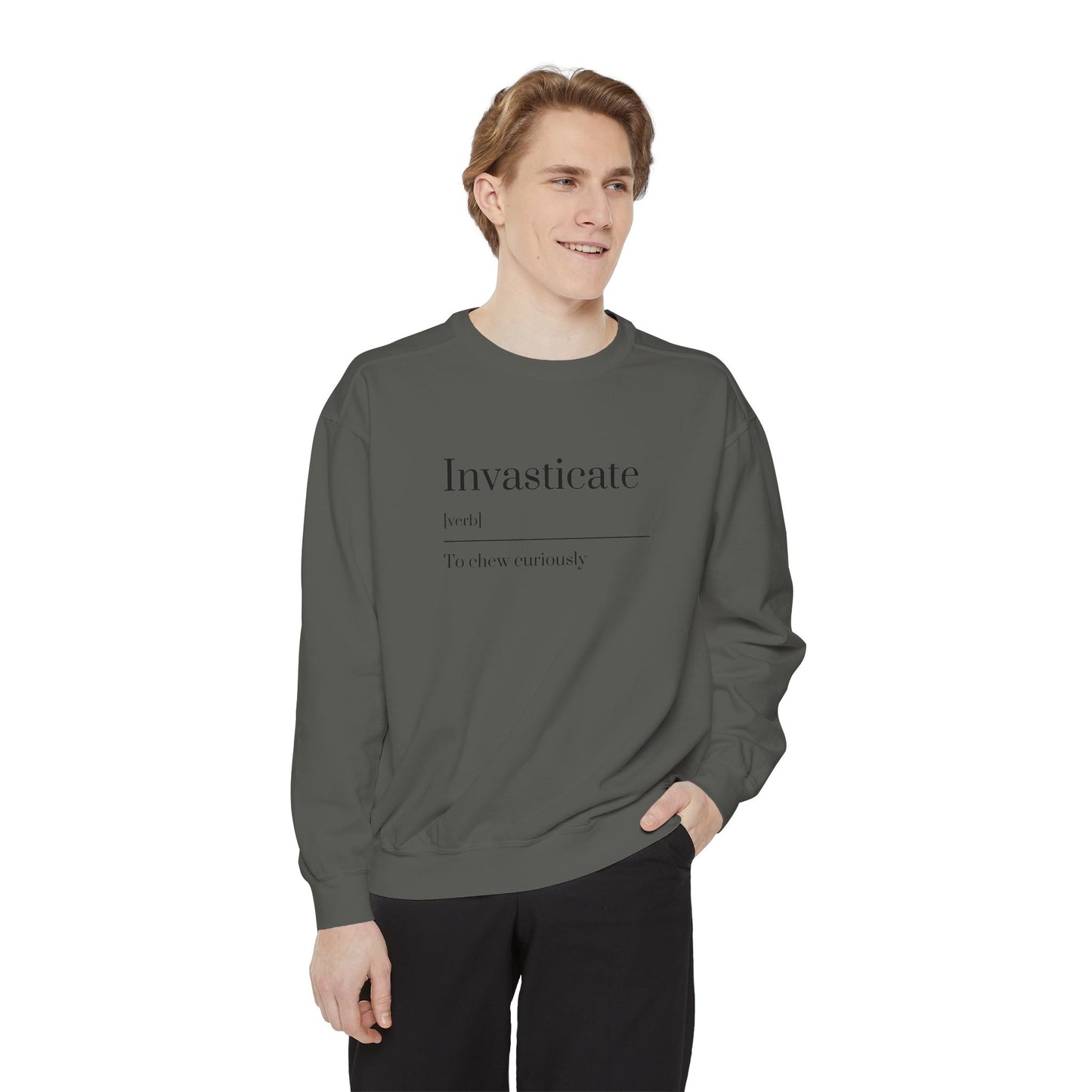 Curious Chewer Sweatshirt, Cozy Casual Wear, Unique Gift Idea, Trendy Fashion Layer, Perfect for Gifting, Fun Vocabulary Apparel