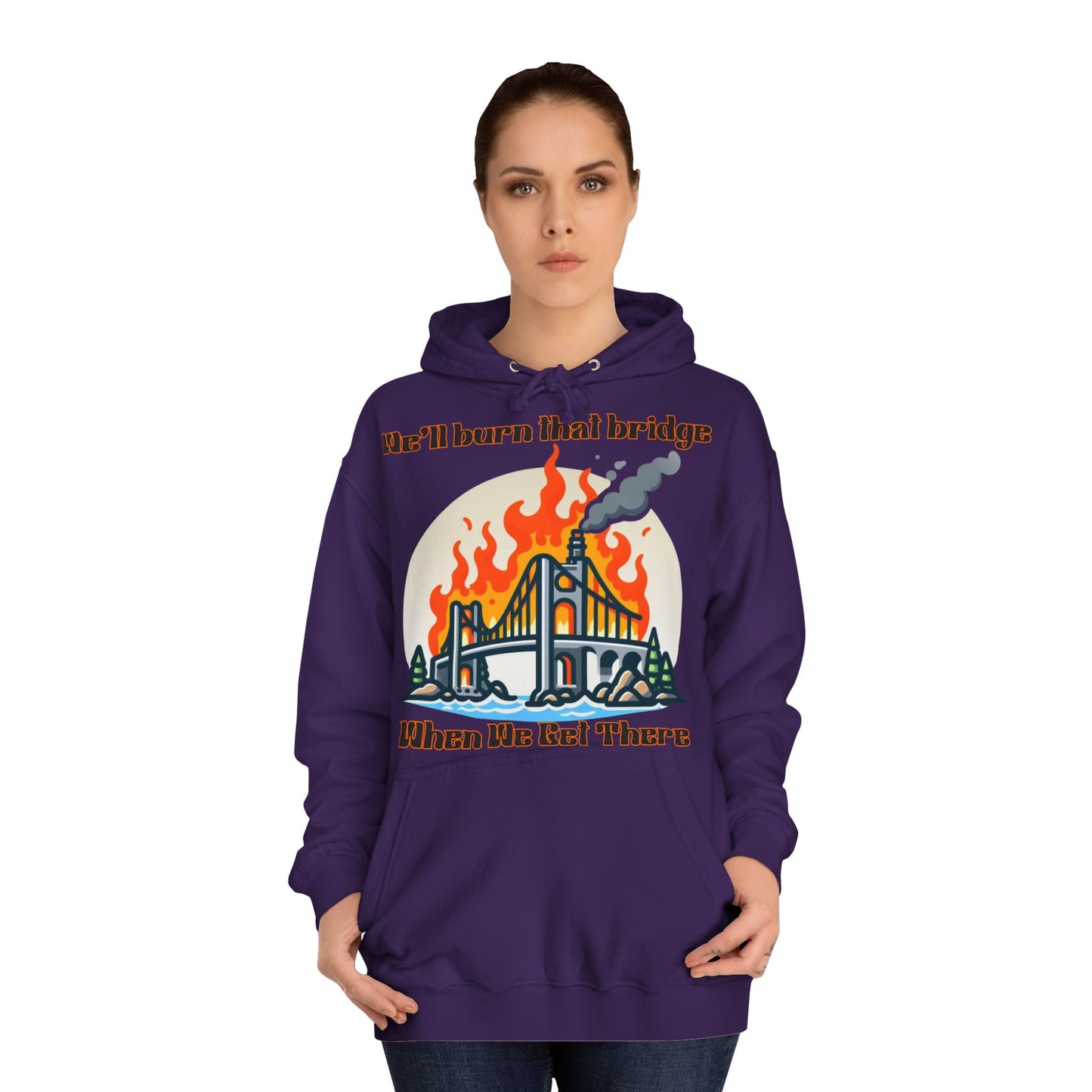 Burning Bridge - Unisex College Hoodie