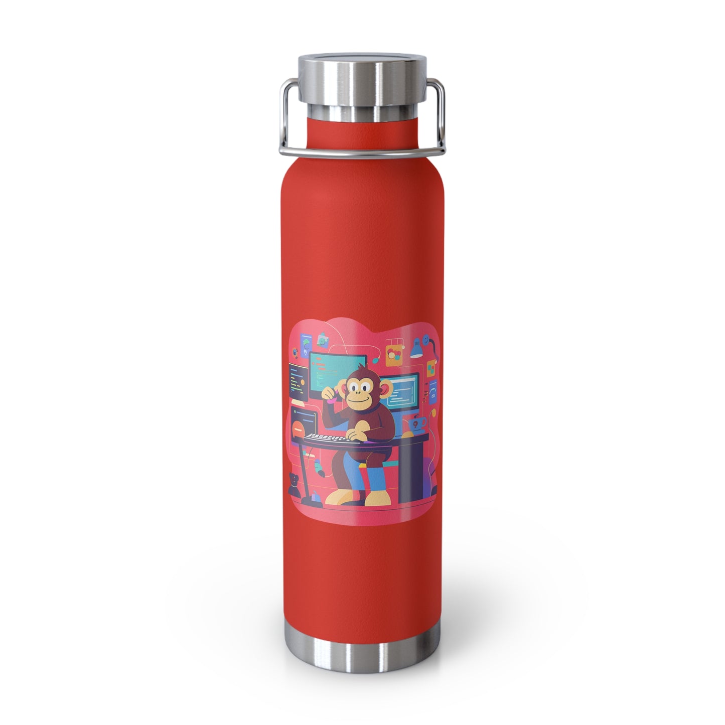 Playful Gamer Copper Vacuum Insulated Bottle | 22oz Water Bottle, Cute Gift for Gamers, Eco-Friendly Travel Flask, Sports Bottle, Fun Decor
