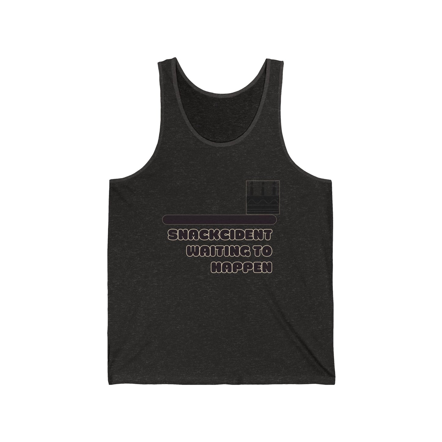 Shackcident Jersey Tank for Fun Celebrations, Unisex Birthday Gift, Party Attire, Casual Summer Wear, Unique Cake Design