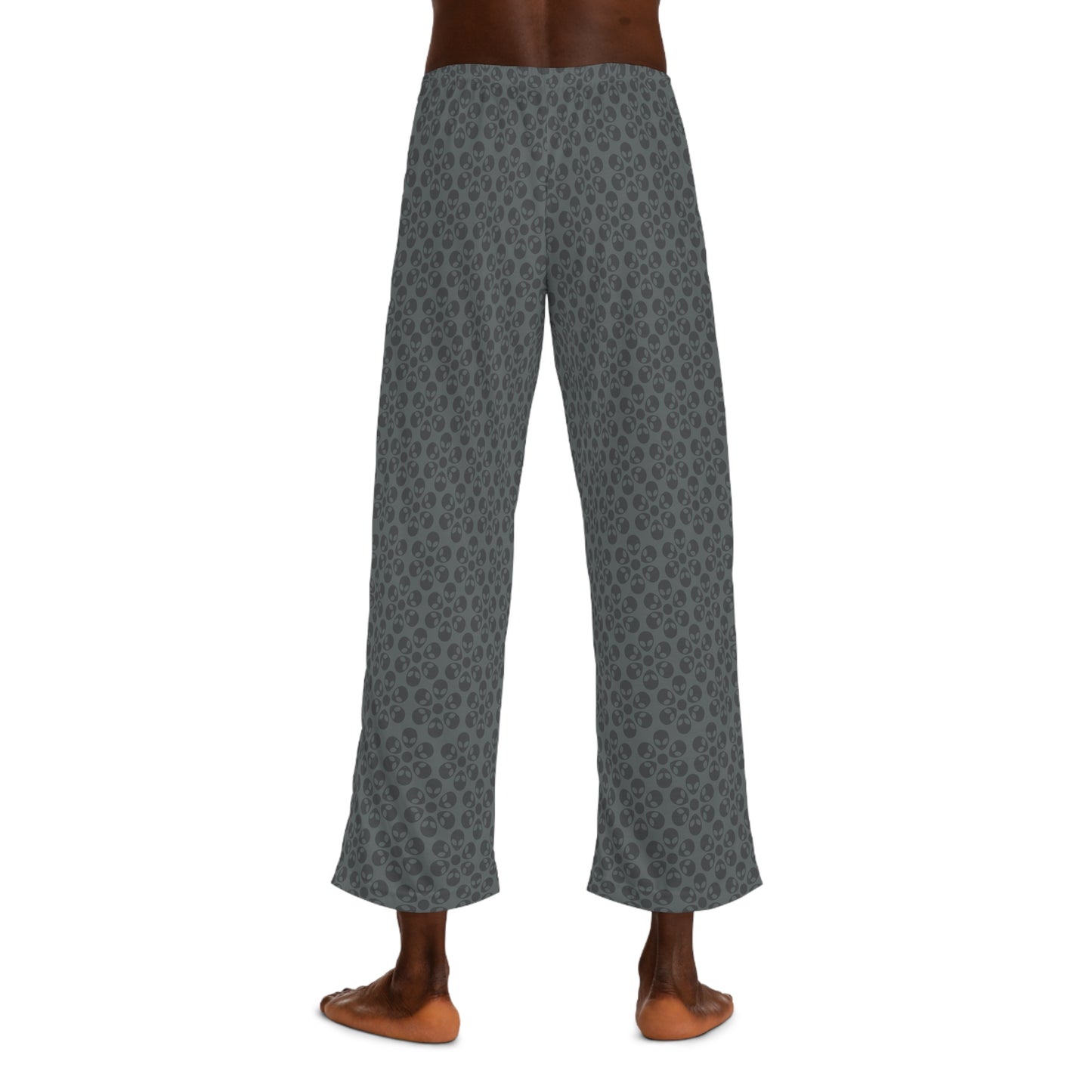 Cozy Mens Pajama Pants Stylish Floral Sleepwear Ideal for Relaxing Gifts for Him Home Lounge Wear Unique Patterned PJs Alien Flowers Dark Grey