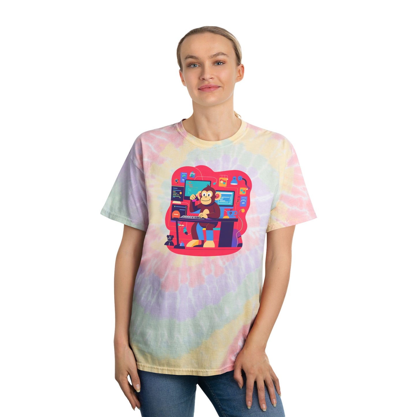 Colorful Tie-Dye Tee, Unisex Spiral Shirt for Leisure, Tie-Dye T-Shirt, Cool Casual Wear, Gift for Gamers, Summer Vibes, Art Enthusiasts