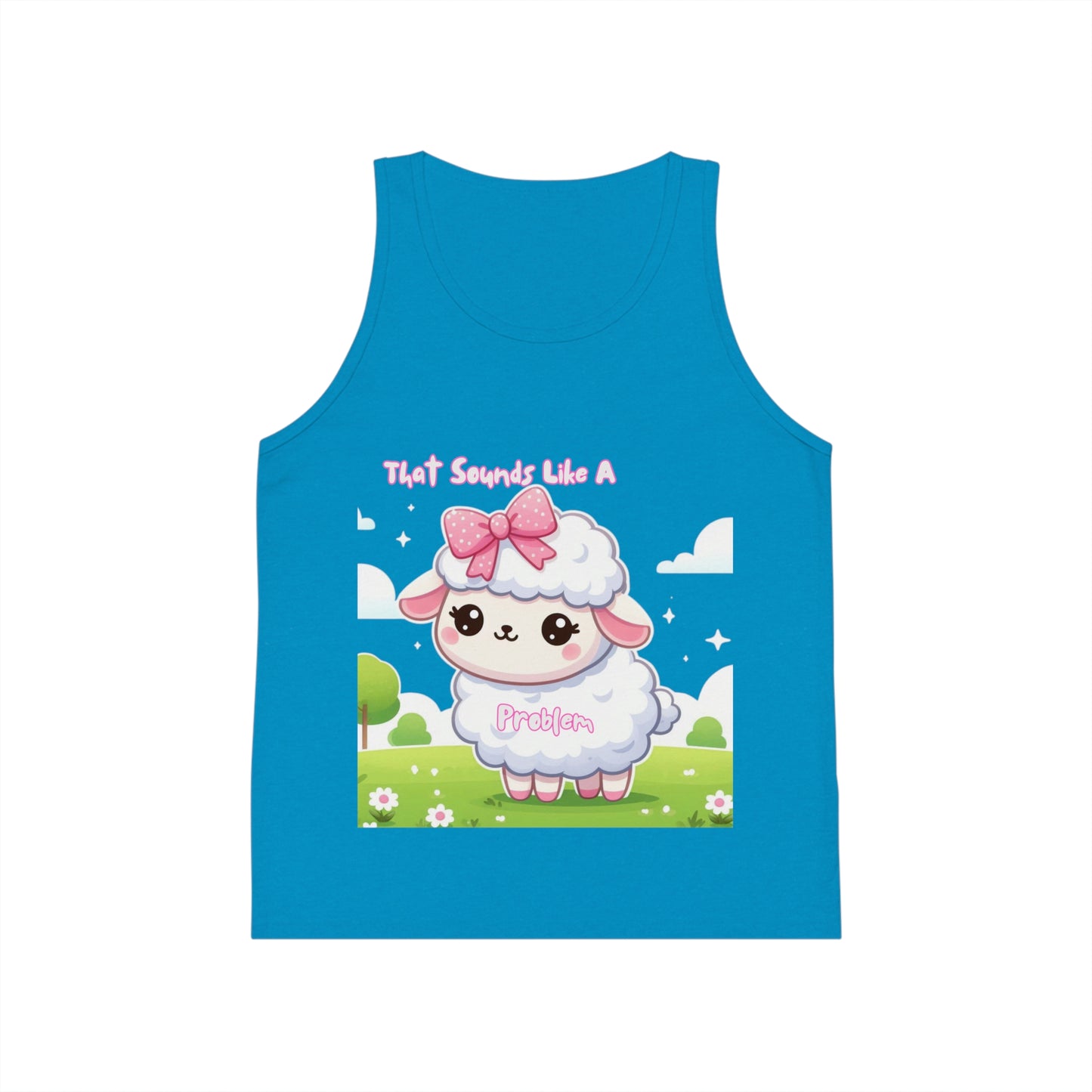 Cute Kid's Jersey Tank Top - Graphic Sheep Design for Playtime