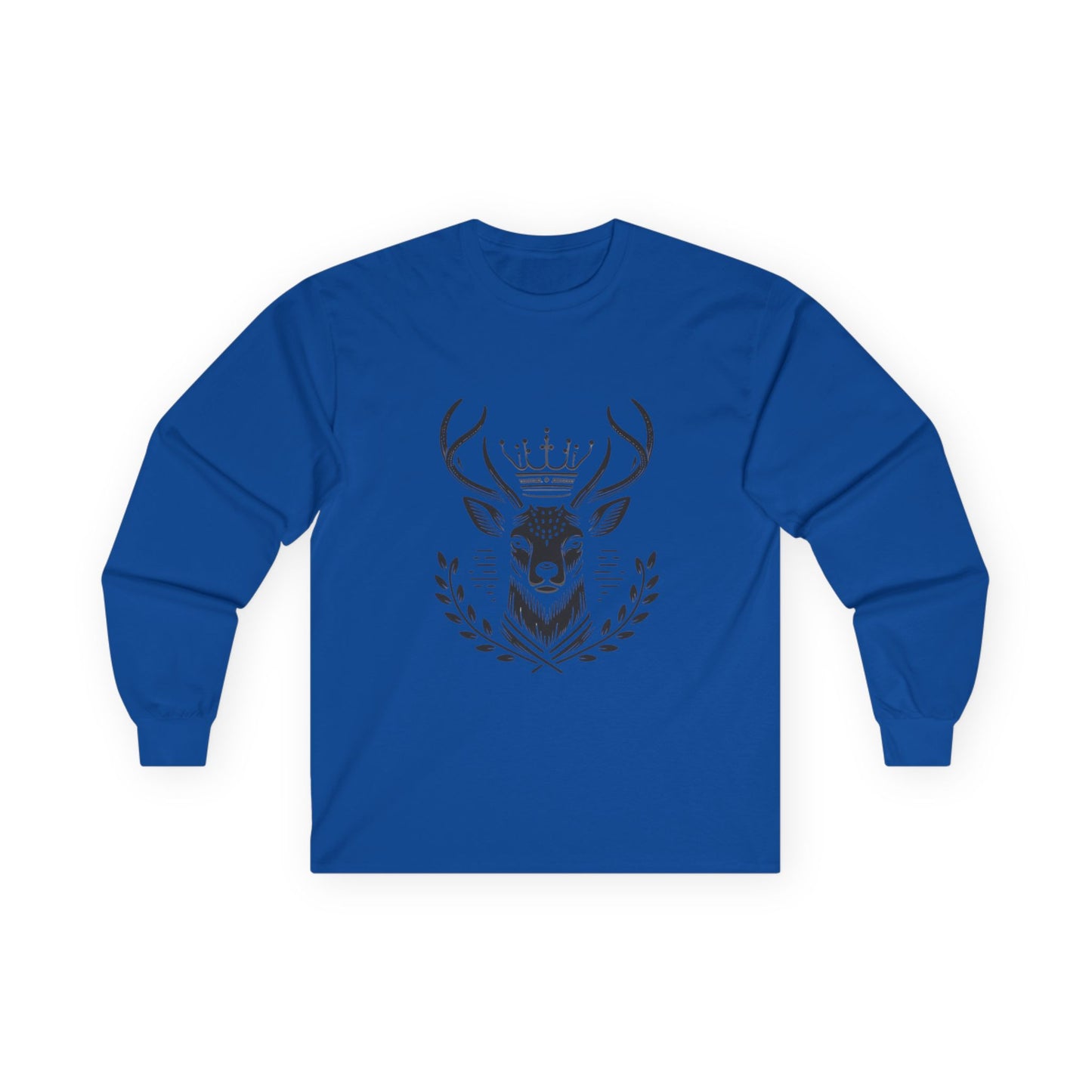 Crowned Deer Long Sleeve Tee | Unisex Ultra Cotton | Nature Inspired Apparel - Oh Deer Lord