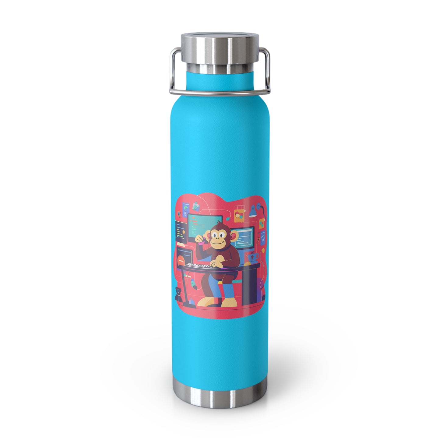 Playful Gamer Copper Vacuum Insulated Bottle | 22oz Water Bottle, Cute Gift for Gamers, Eco-Friendly Travel Flask, Sports Bottle, Fun Decor