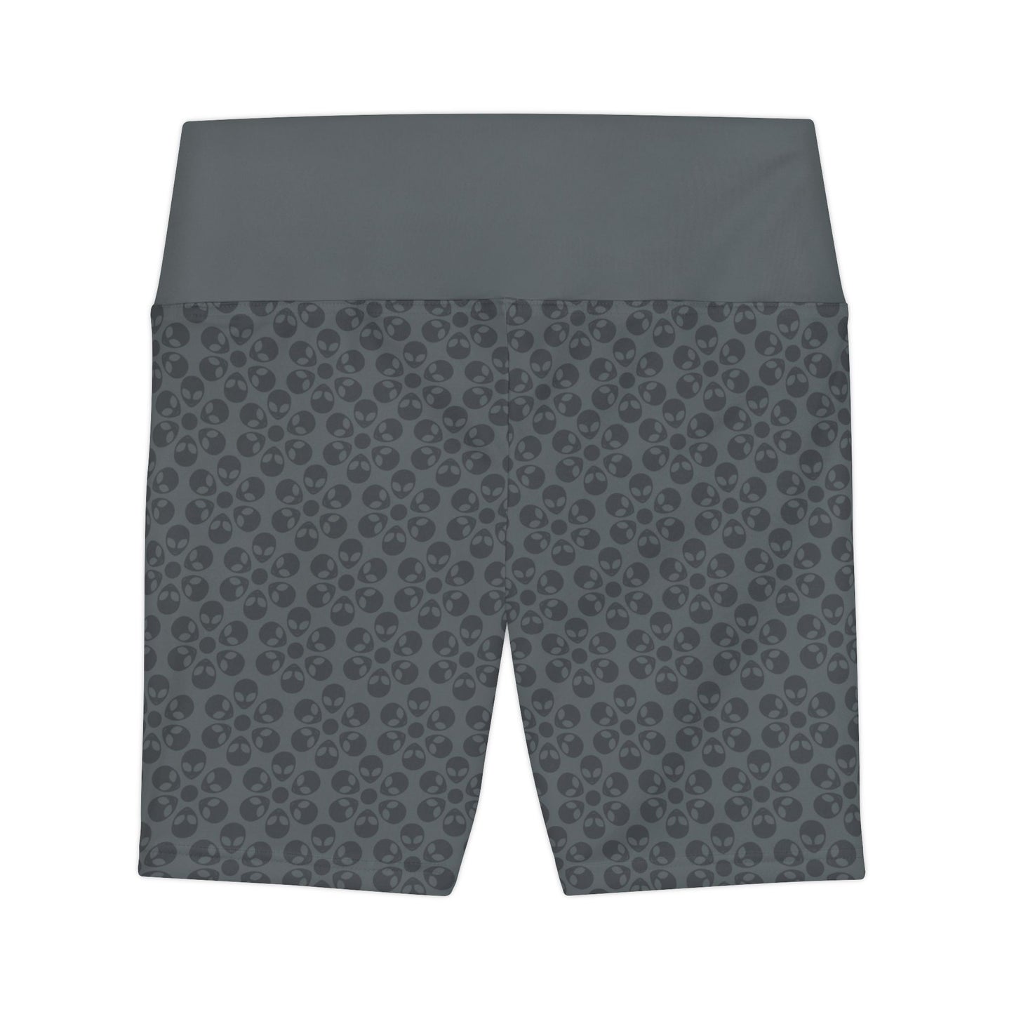 Womens Workout Shorts Alien Flowers Dark Grey