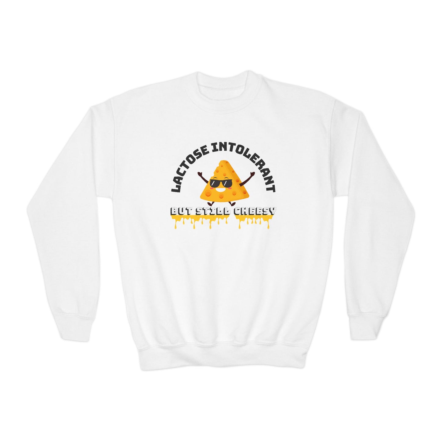 Fun Youth Crewneck Sweatshirt - "Lactose Intolerant" - Funny Gift for Kids, Allergy Awareness, Casual Wear, Birthday