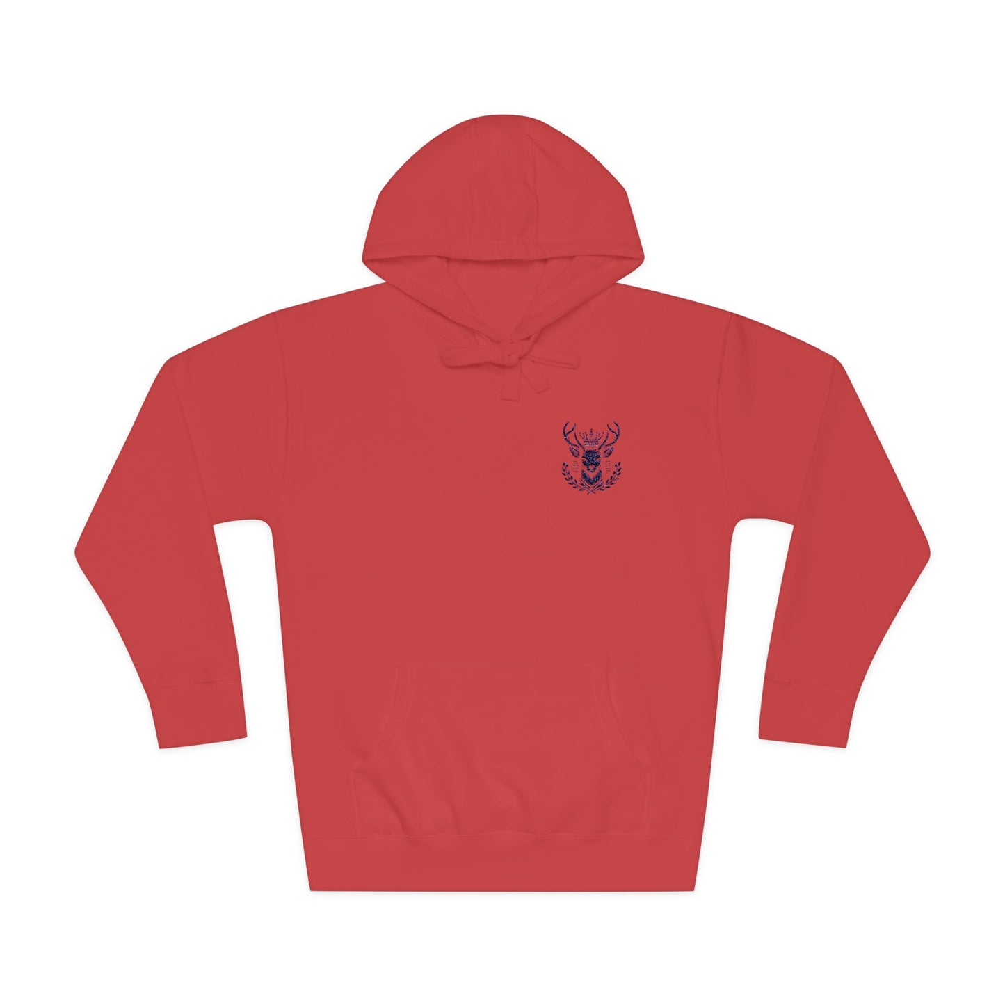 Cozy Unisex Fleece Hoodie with Deer Emblem - Oh Deer Lord