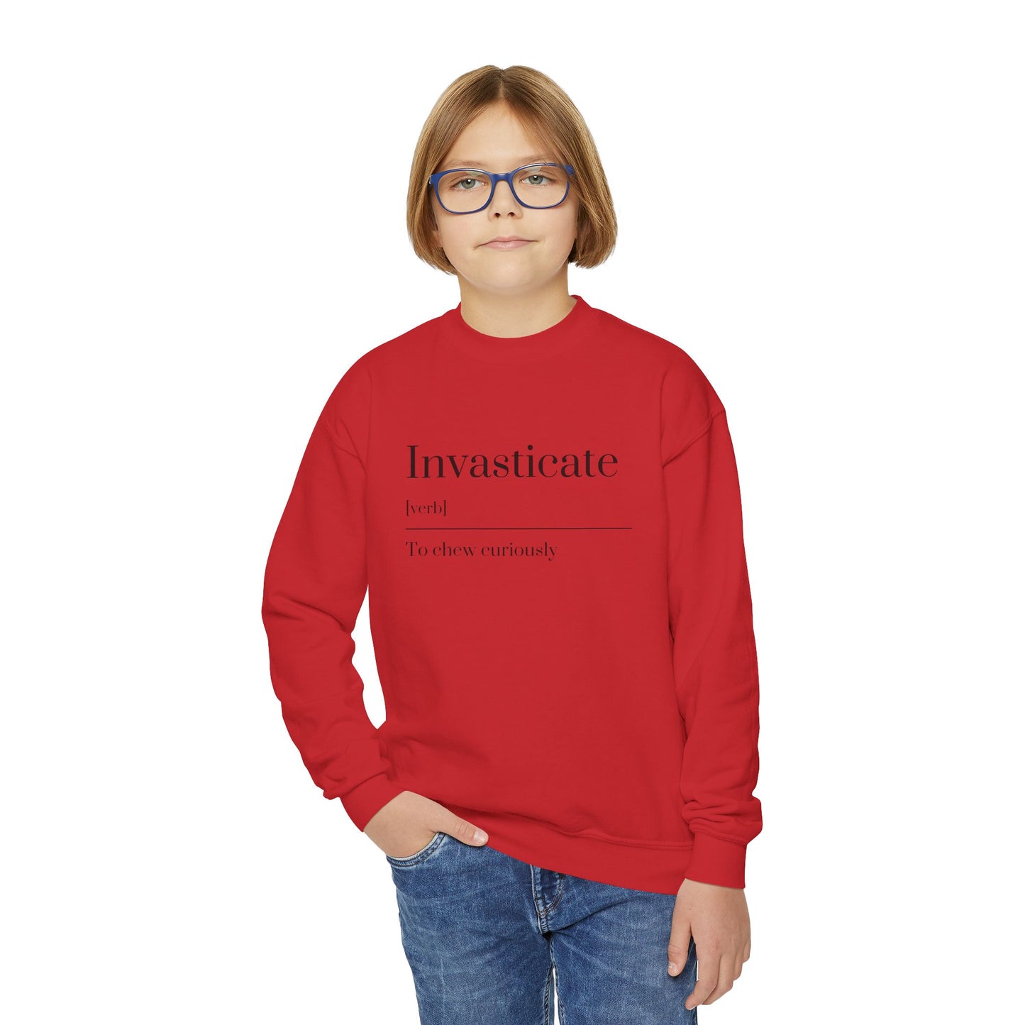 Invasticate Youth Crewneck Sweatshirt, Cool Sweatshirt for Kids, Youth Clothing, Trendy Apparel, Inspirational Gift, Cozy Fashion