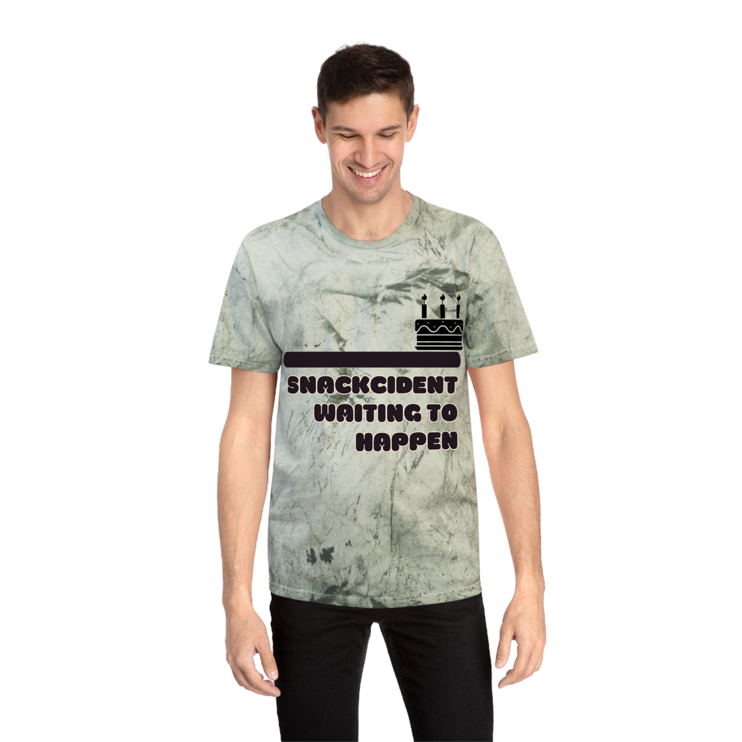 Colorful Humor T-Shirt, Funny Snackcident Shirt, Birthday Gift, Casual Wear, Quirky Apparel, Unisex Fashion