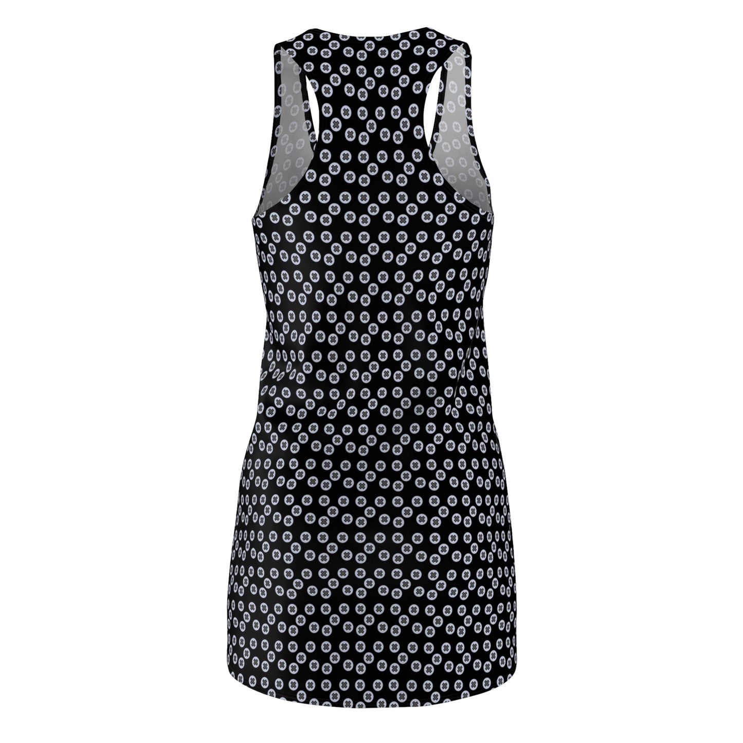 Floral Pattern Racerback Dress, Summer Dress, Casual Dress, Beachwear, Party Dress, Vacation Outfit - Black