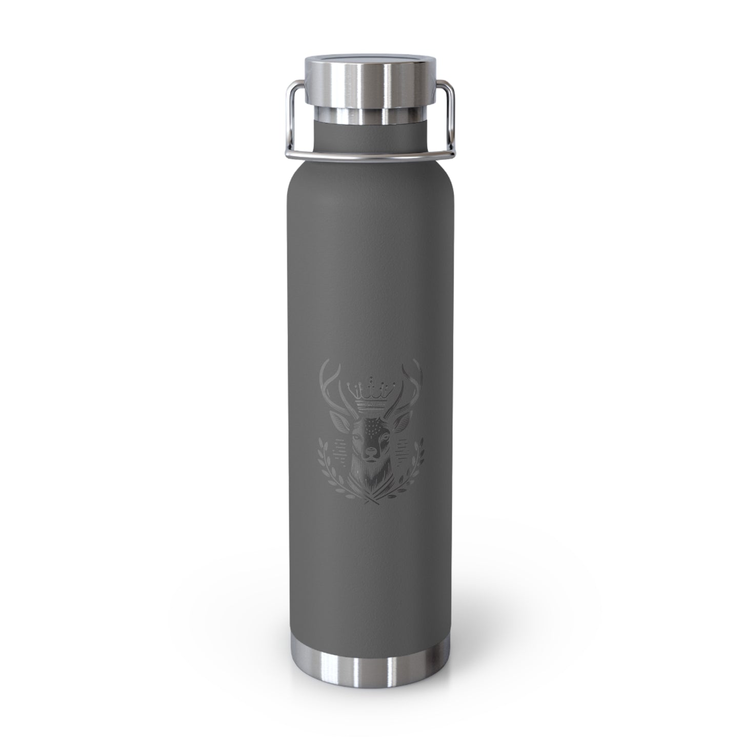 Stylish Copper Insulated Water Bottle - 22oz with Engraved Deer Design - Oh Deer Lord