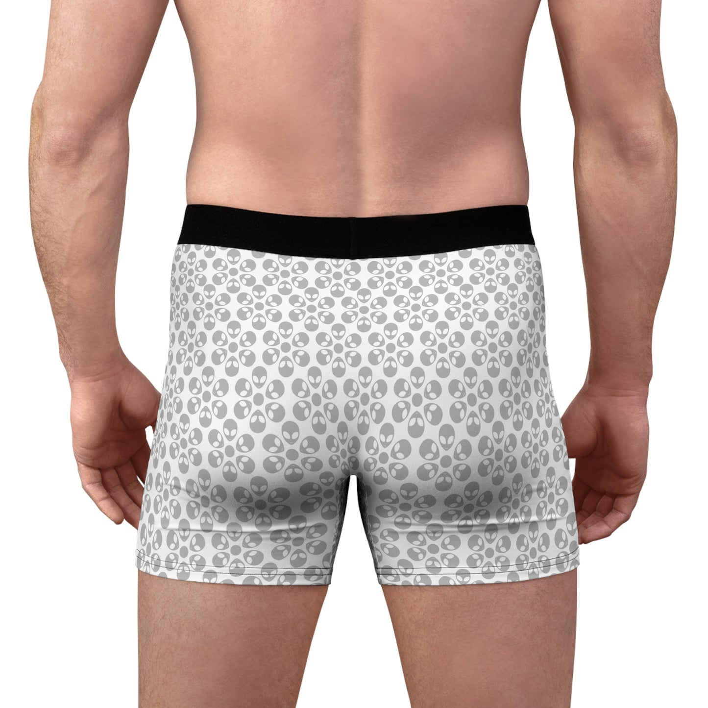 Mens Boxer Briefs  Alien Flowers White