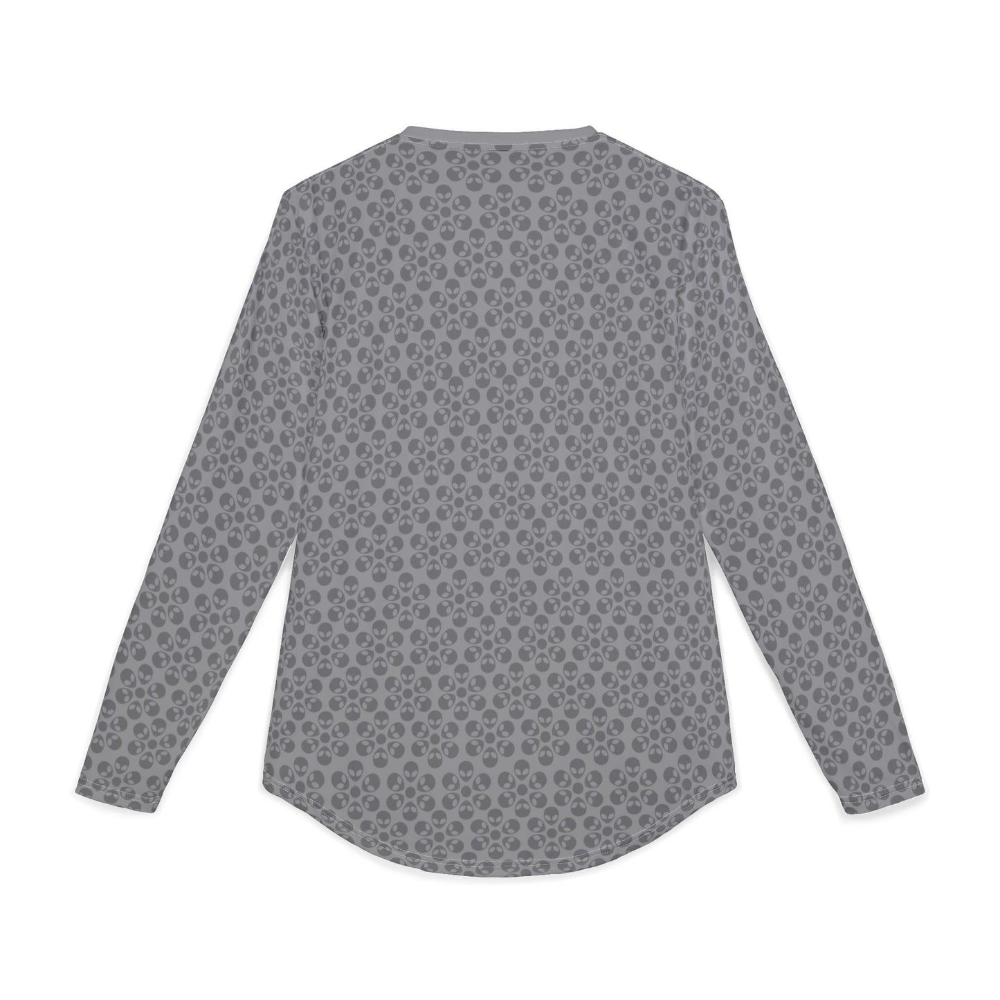 Mens UV Protection Long Sleeve Shirt  Alien Flowers Grey