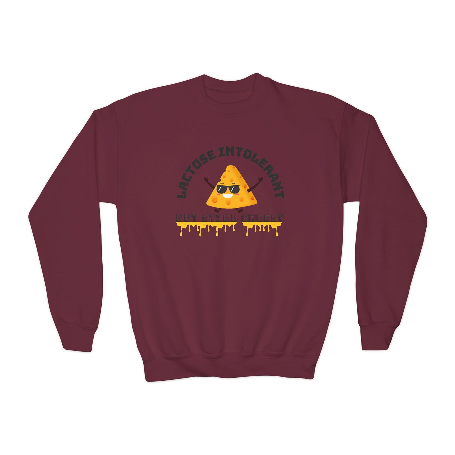 Fun Youth Crewneck Sweatshirt - "Lactose Intolerant" - Funny Gift for Kids, Allergy Awareness, Casual Wear, Birthday