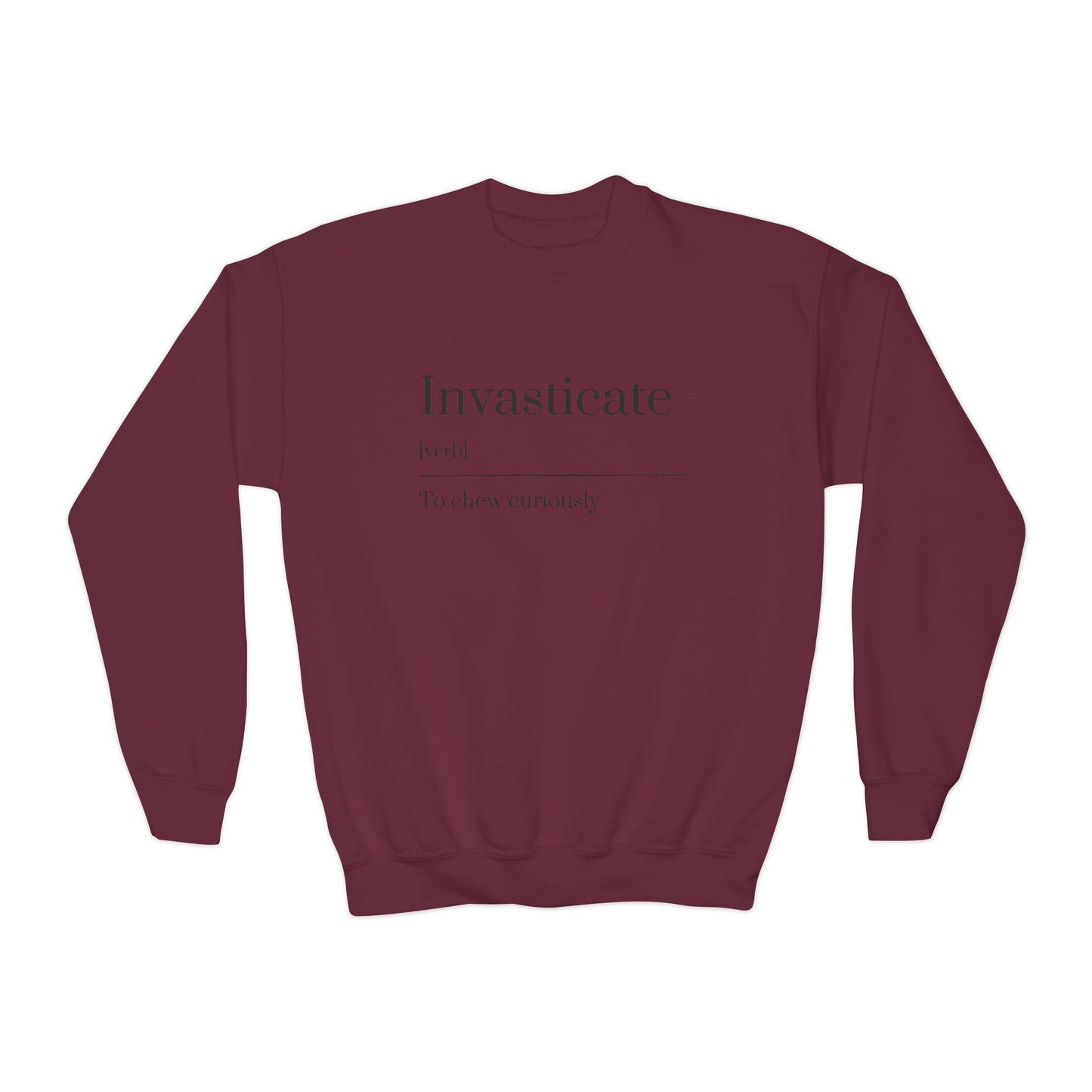 Invasticate Youth Crewneck Sweatshirt, Cool Sweatshirt for Kids, Youth Clothing, Trendy Apparel, Inspirational Gift, Cozy Fashion
