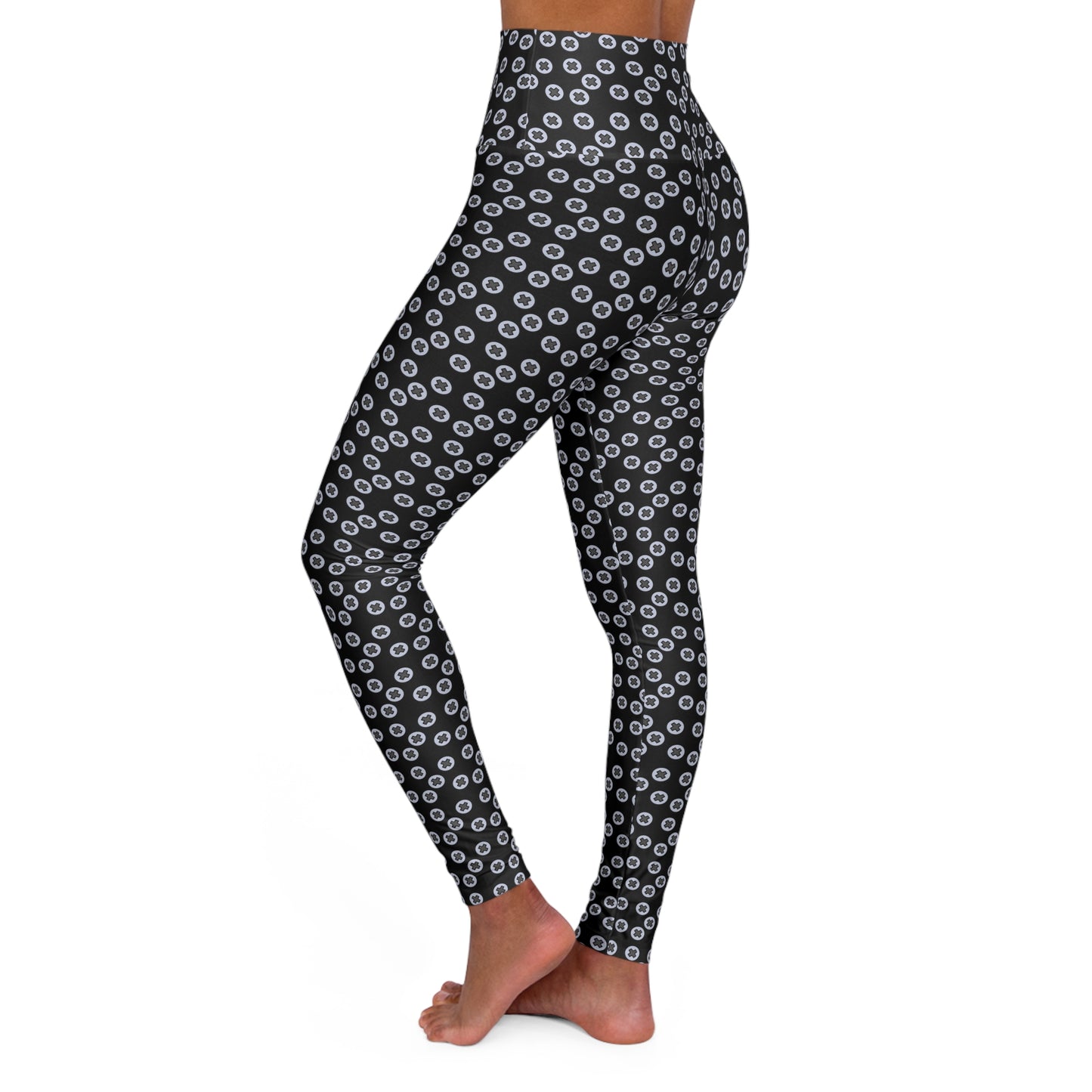 Comfortable High Waisted Yoga Leggings, Stylish Activewear, Fitness Leggings, Gym Wear, Trendy Workout Gear, Perfect Gift for Yogis - Black