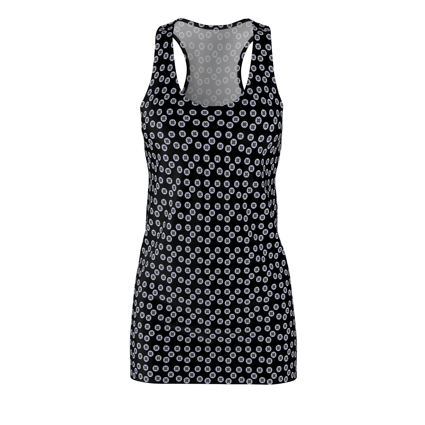 Floral Pattern Racerback Dress, Summer Dress, Casual Dress, Beachwear, Party Dress, Vacation Outfit - Black
