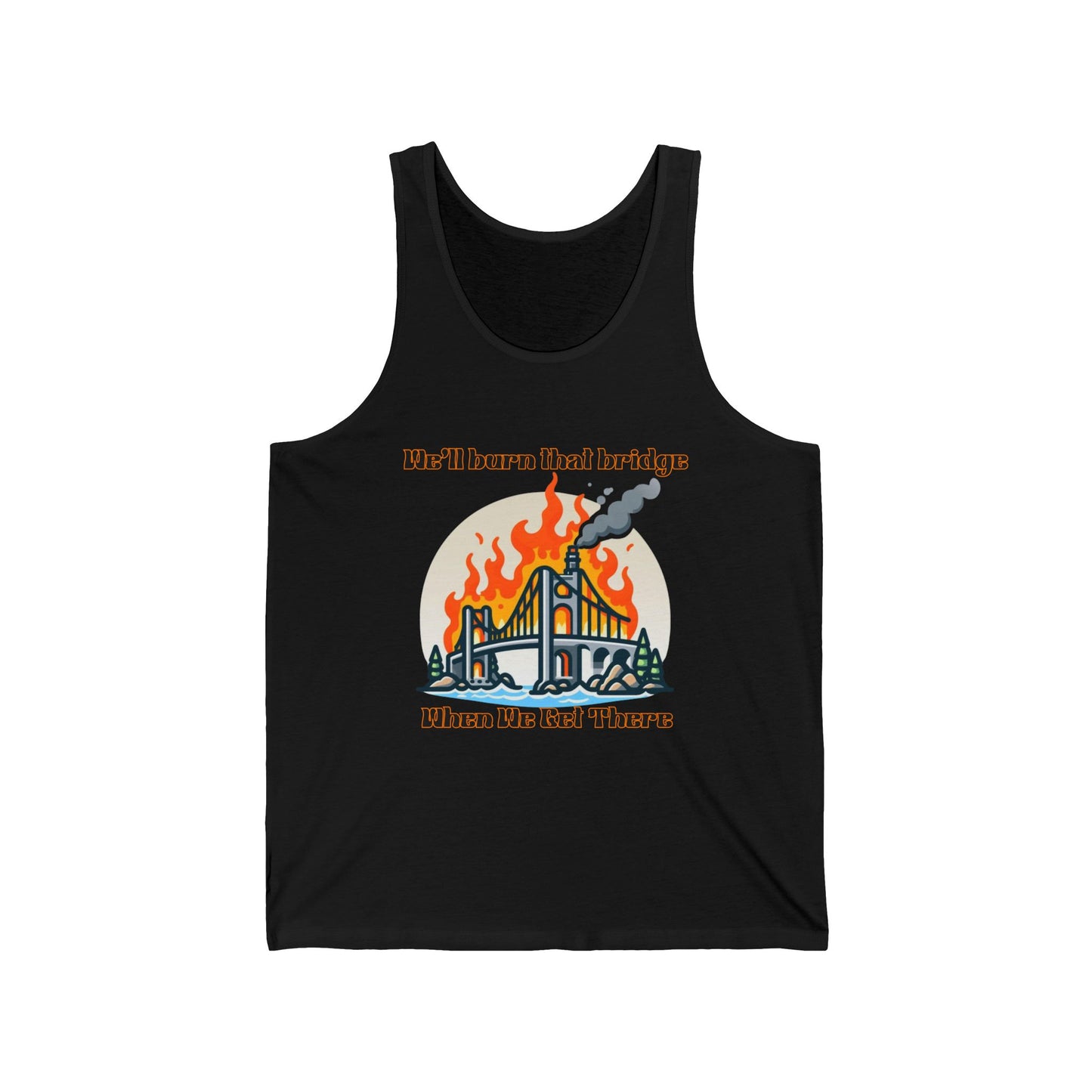 Fire Bridge Graphic Unisex Jersey Tank - Perfect for Festivals and Casual Outings