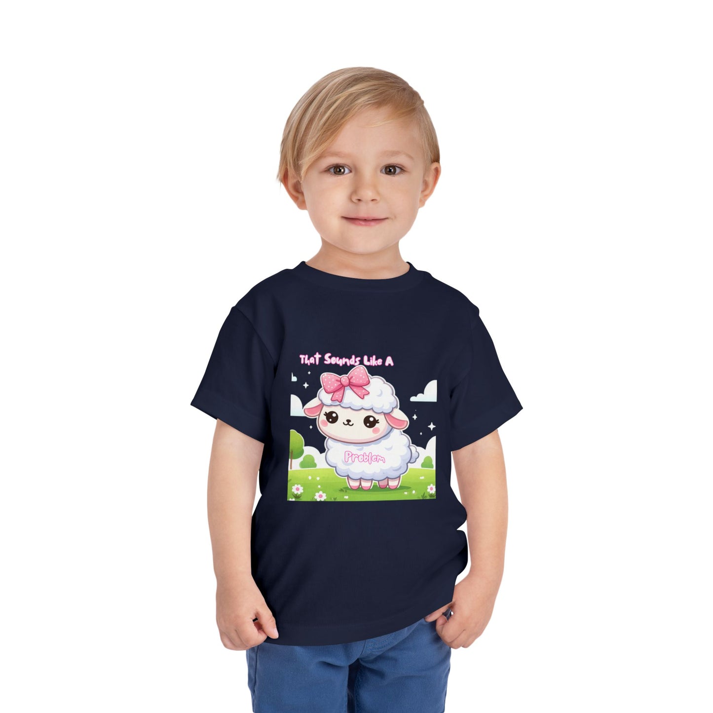 Cute Toddler Short Sleeve Tee - 'Tied Softly Like A Pretty Lamb' Design