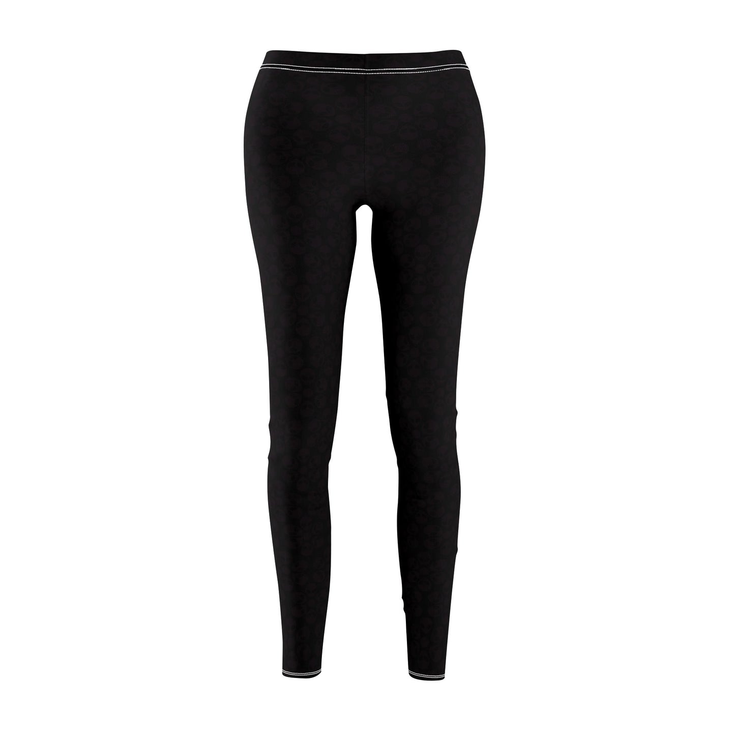 Womens Midrise Casual Leggings Alien Flowers White